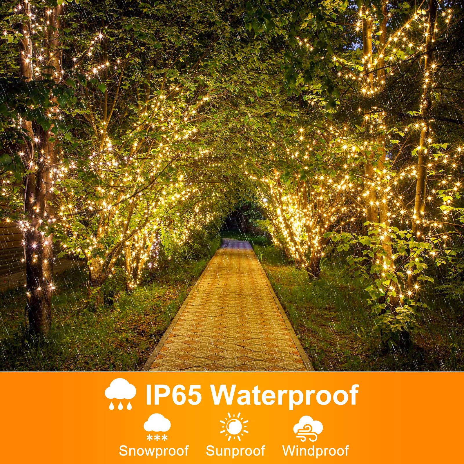 Nielfoi 328Ft 1000 Led Christmas Lights  Plug In Warm White Christmas Tree Lights Outdoor With Timer And 8 Modes  Green Wire Waterproof String Lights For Indoor Yard Patio Xmas Holiday Decorations