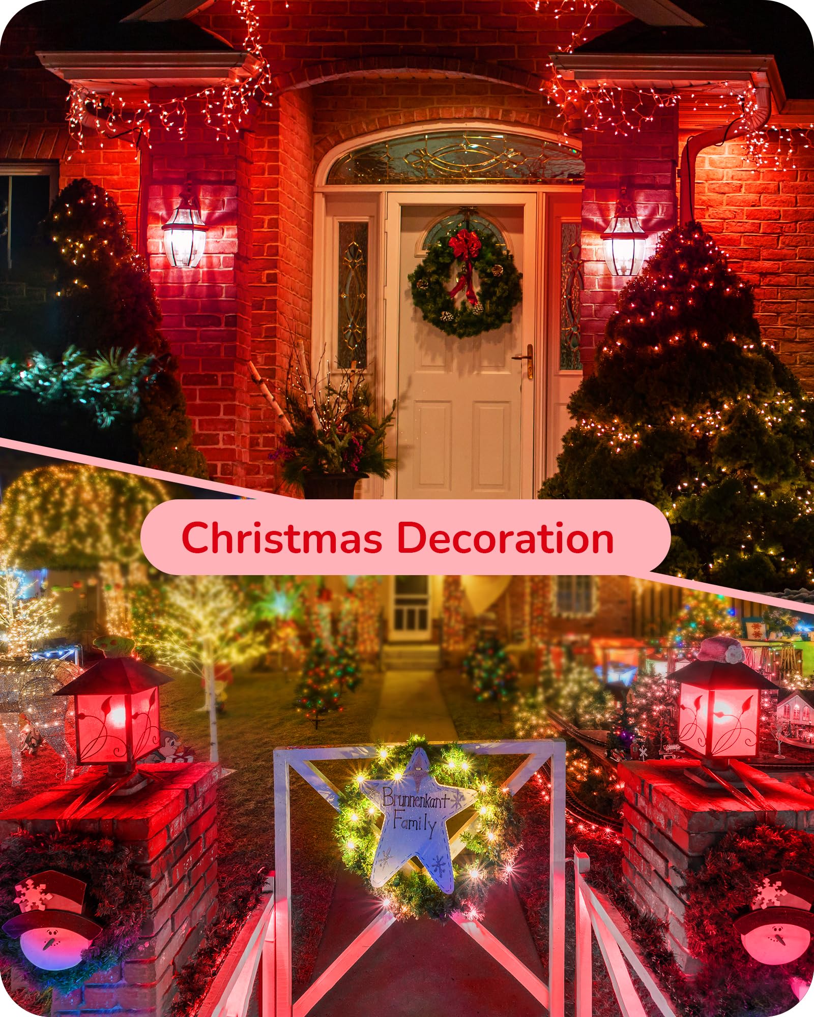EDISHINE Red LED Light Bulbs, 100W Equivalent, E26 Base A19, 4 Pack, Plastic for Christmas Decoration