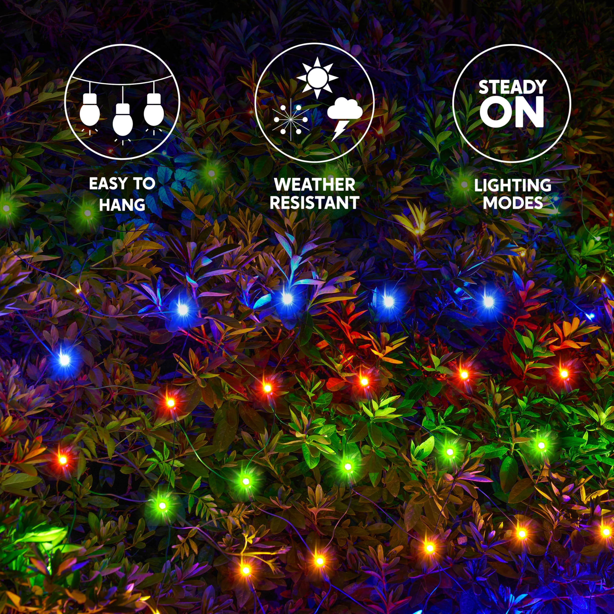 JOYIN 100 LED Christmas Net Lights, 4x6FT, Waterproof, 8 Modes, Connectable, Multicolor, Model GVLVIC30V100N-J88