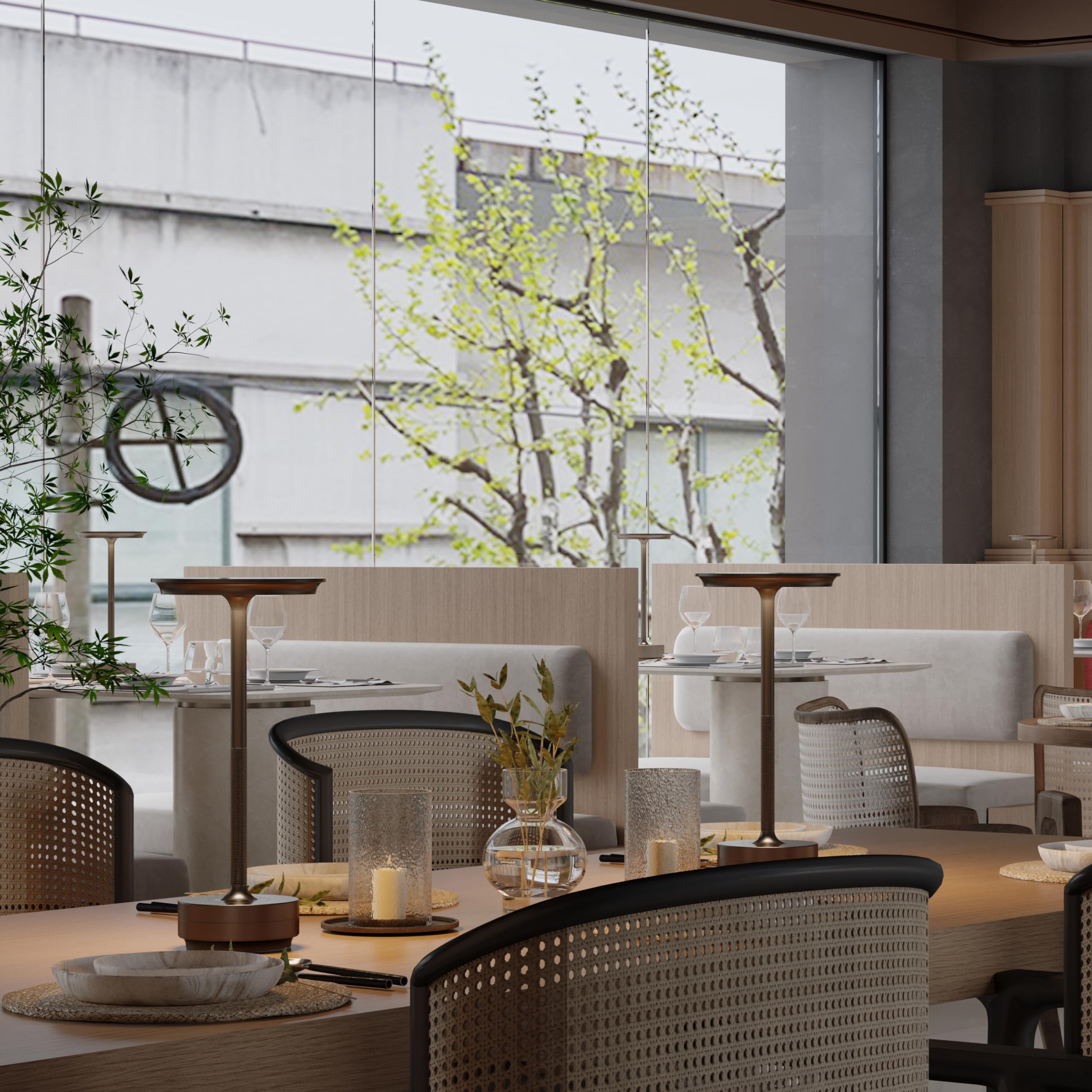 Ztflos Cordless Table Lamp,Portable Led5000Mah Battery Operated,3 Levels Of Brightness Dimming Up With Memory Function,For Resta