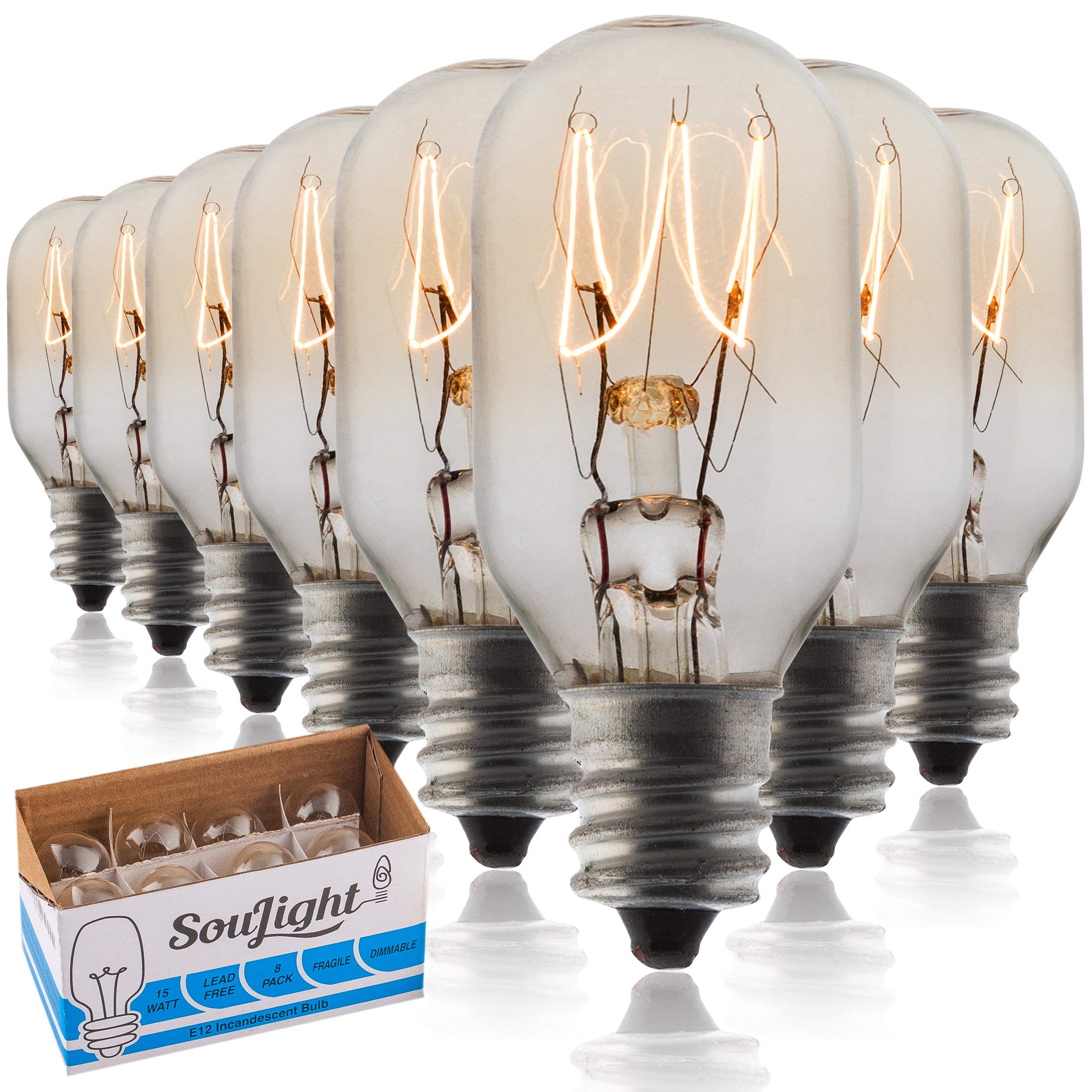 SouLight Salt Lamp Bulb -15 Watt Replacement Bulbs for Himalayan Salt Lamp & Baskets, Scentsy Plug-in & Wax Warmers, Night Light