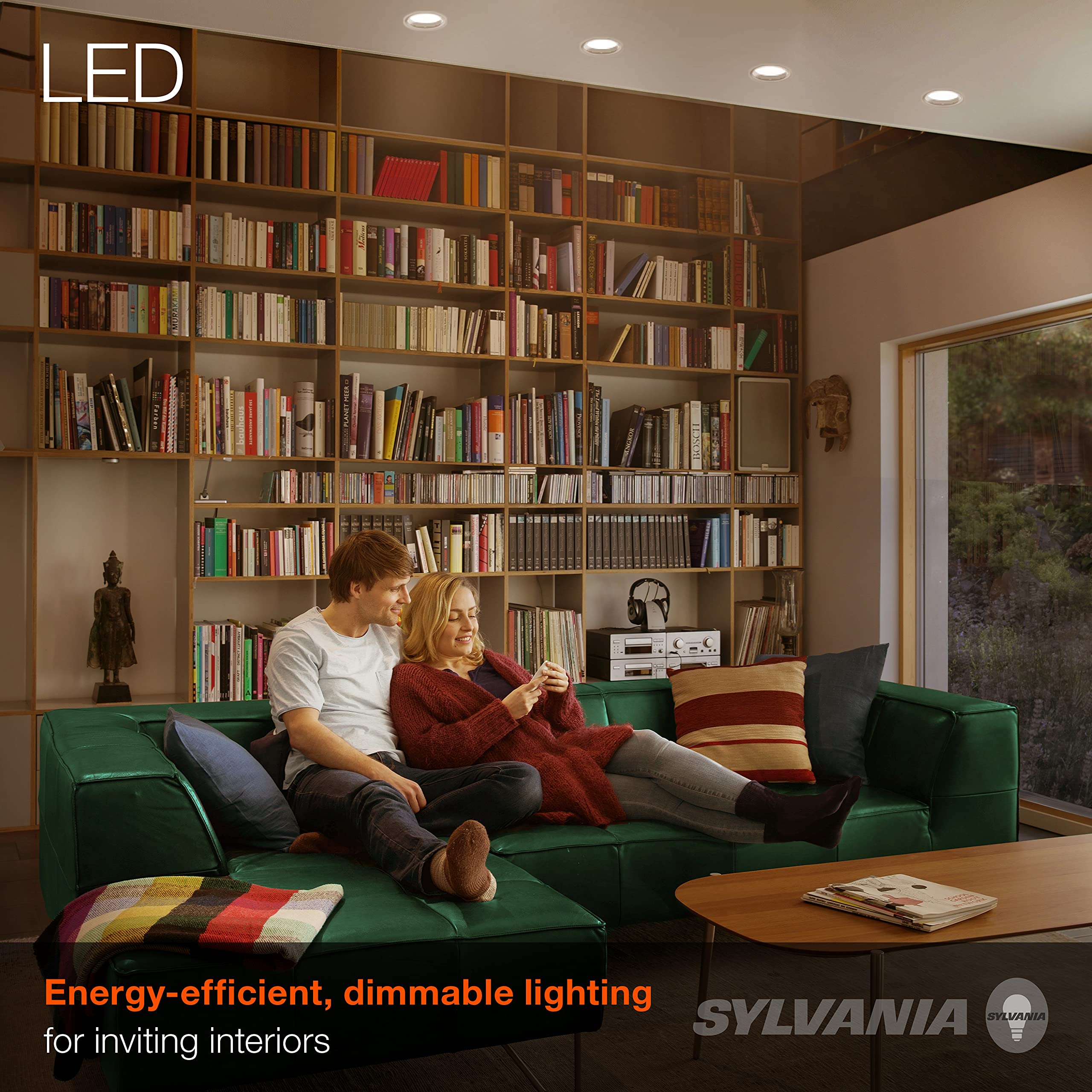 Sylvania Eco Led Par38 Light Bulb, 90W = 14W, 7 Year, Non-Dimmable, 1000 Lumens, Clear, 3000K, White - 2 Pack (40881)