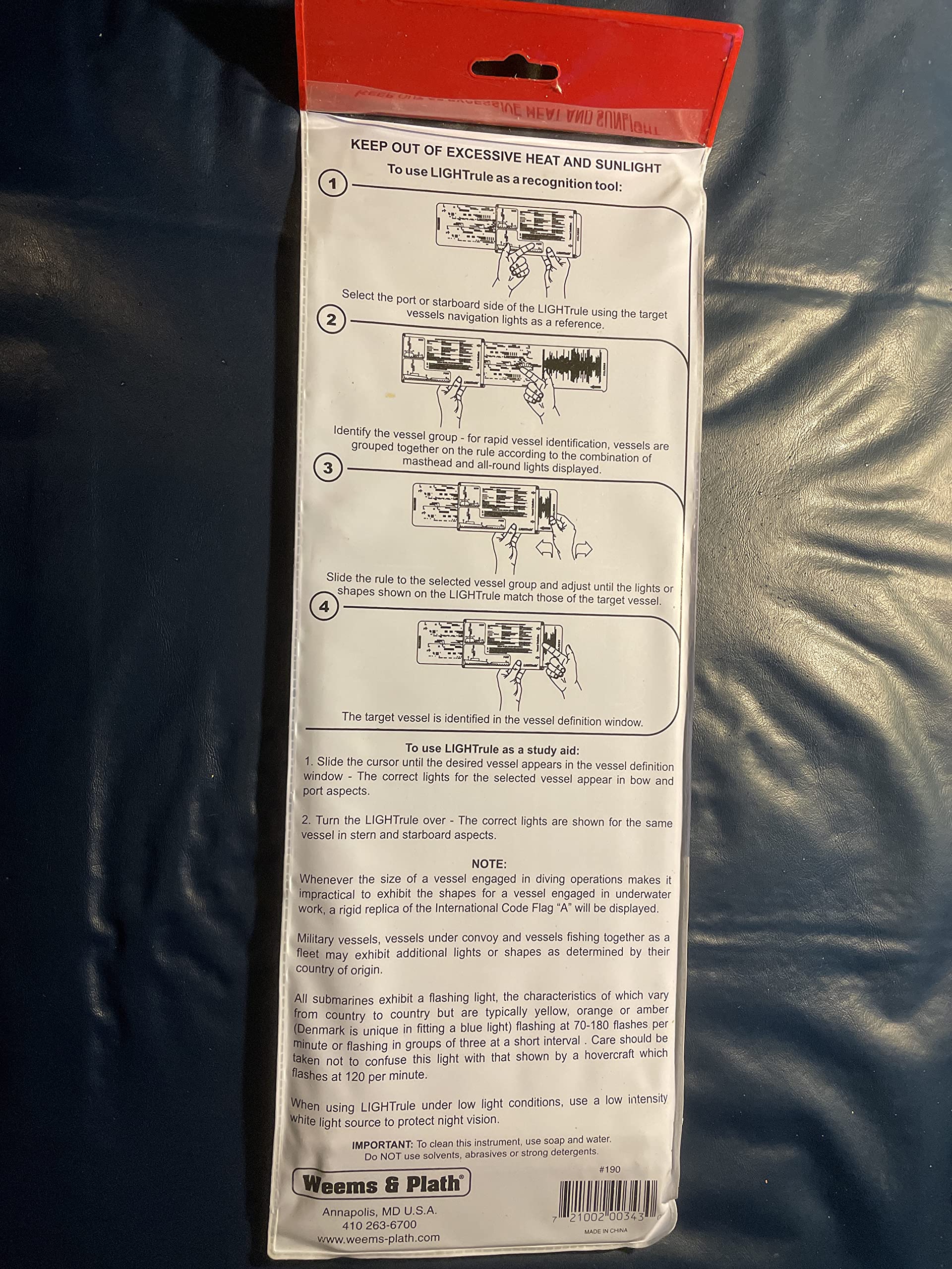 Weems & Plath Marine Navigation Lightrule Lights, Shapes And Maneuvering Signals Key (Colregs, U.S. Waters)