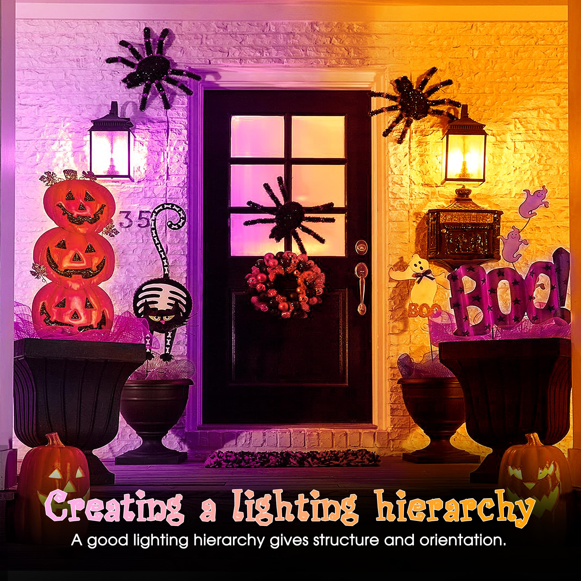 Orange Purple Halloween Light Bulb  15W(150W Equivalent) Led Par38 Flood Lights Outdoor E26 Base Colored Led Bulbs For Halloween  Christmas Decorations  Party Holiday Lighting  No-Dimmable  2 Pack