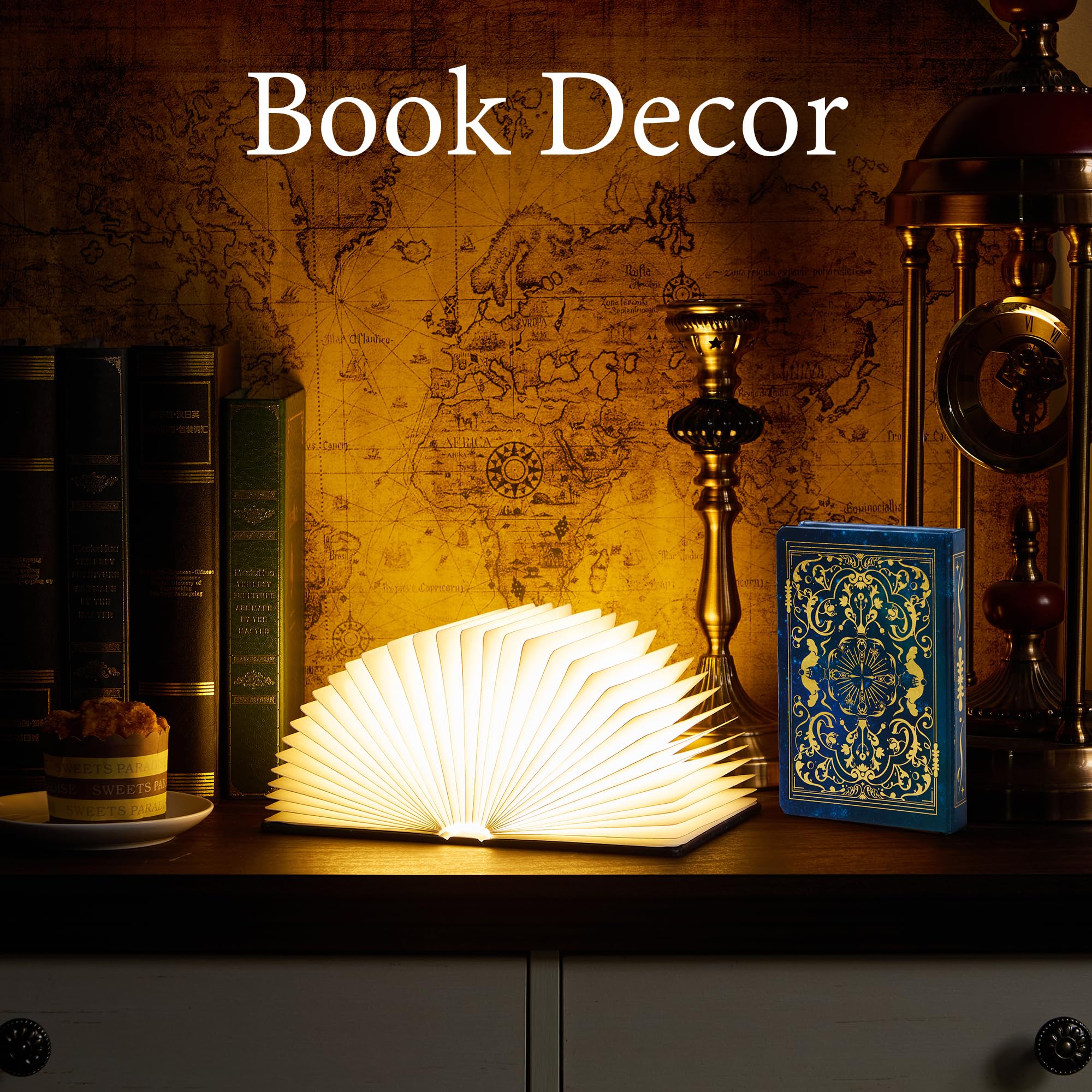 Uniwolk Paper Lamp - Foldable Book Light, Warm White, 1200mAh, 5 Colors, Perfect Gifts for Book Lovers & Unique Birthday Presents