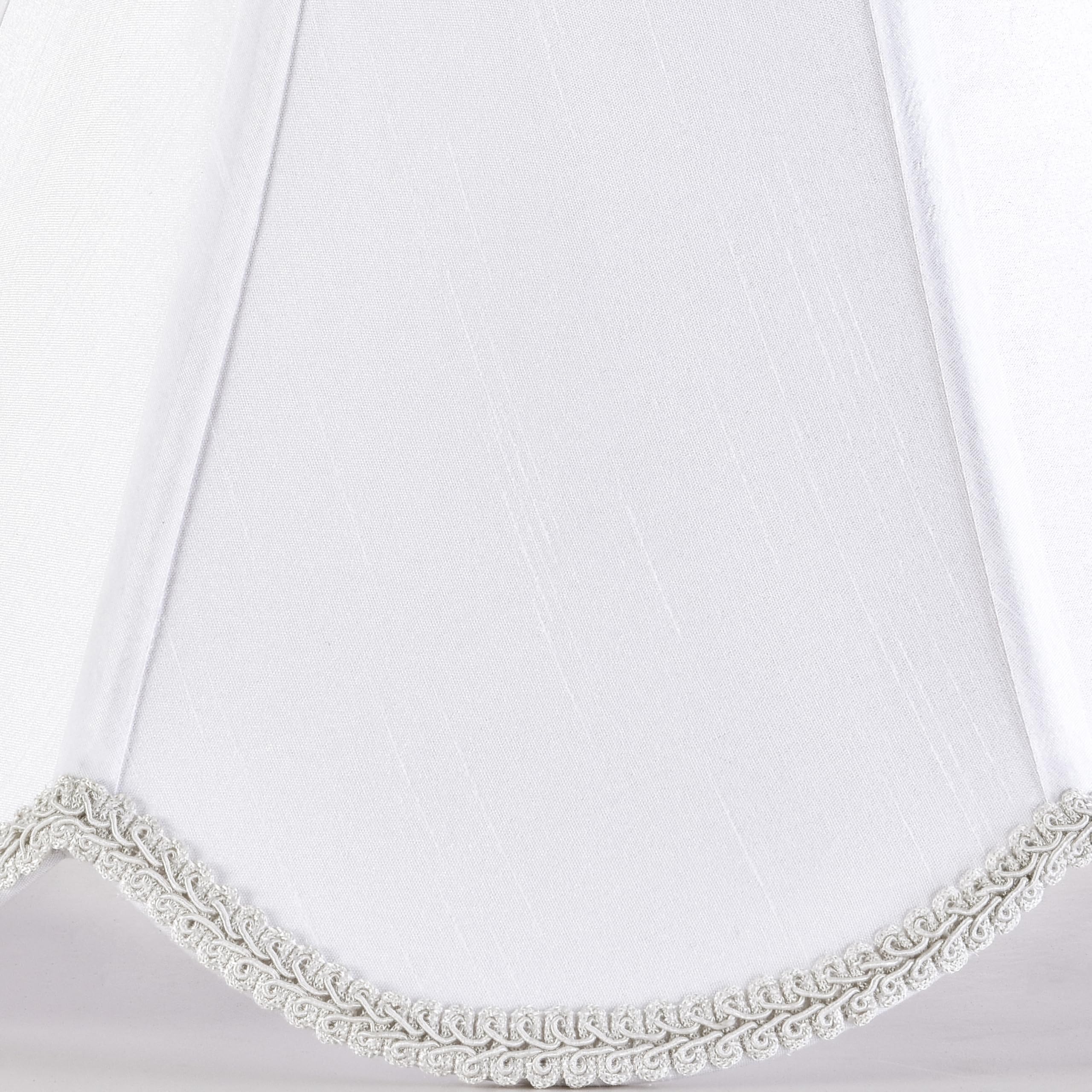 Go&So 2Pcs White Lamp Shade Scalloped Lamp Shade Medium,6''Top X 13''Bottom X 10.6''Vertical Height (Spider),Floor Lamp Shade Ta
