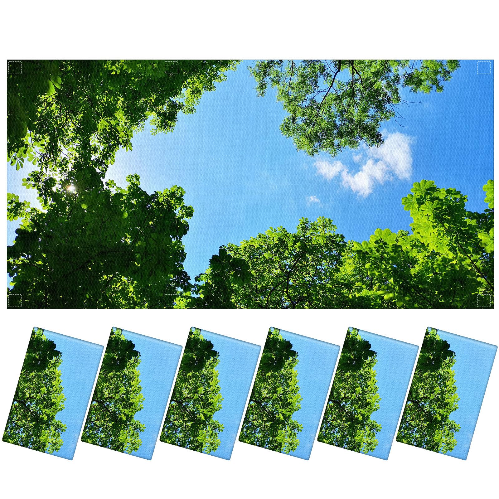 Kittmip 6 Pcs Fluorescent Light Covers 100D Polyester 0.71x0.59x0.08 in Tree