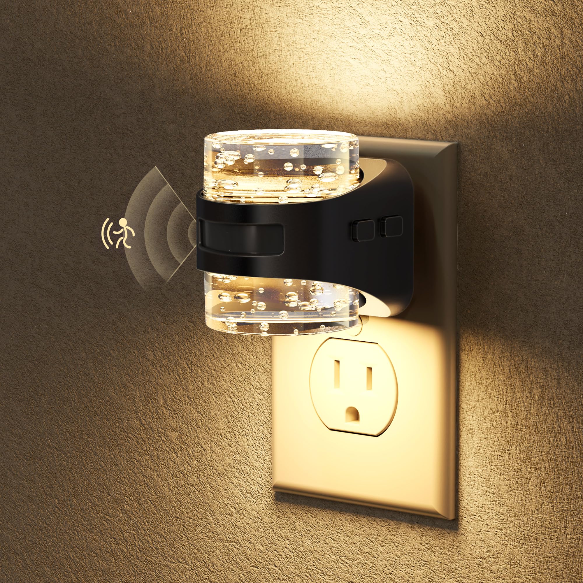 Briignite LED Night Light Plug into Wall Dimmable Night Light with Bubble Design 5 Color Temperature & Brightness Levels Dusk to Dawn Sensor Nightlights for Nursery  Hallway  Bathroom  Rooms  5CCT