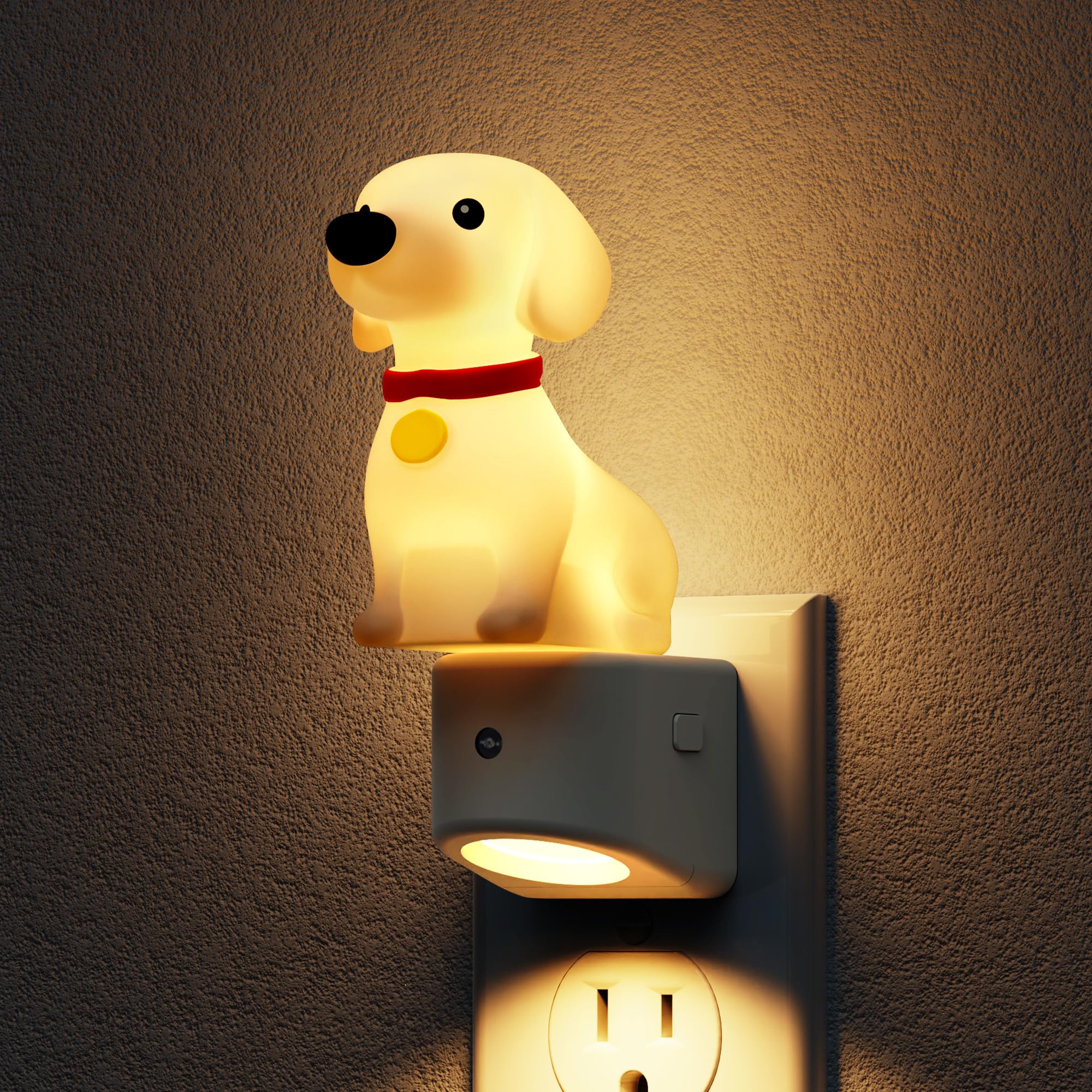 L LOHAS LED Night Light for Kids,3D Cute Puppy Night Lights,Dachshund with Dusk to Dawn Sensor, RGB+Soft White 3000K,Dog Night L
