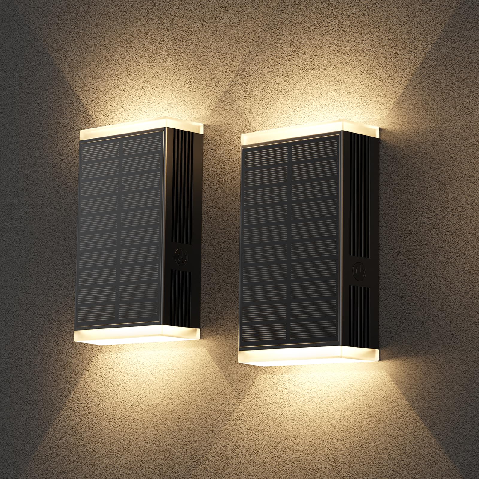 UGDLUCK Solar Wall Light Outdoor,3000/4000/6000K 3 Modes Dusk to Dawn Lighting Wall Sconce IP67 Waterproof Up and Down Solar Lig