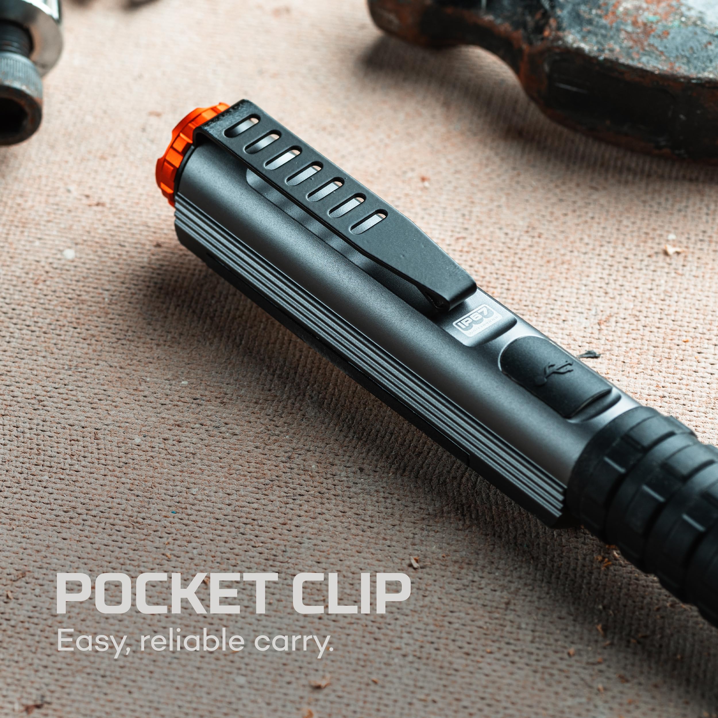 NEBO Big Larry 600 Rechargeable Work Light | 600 Lumens, 7 Light Modes, Magnetic COB Task Lamp & LED Flashlight, Waterproof, Ste