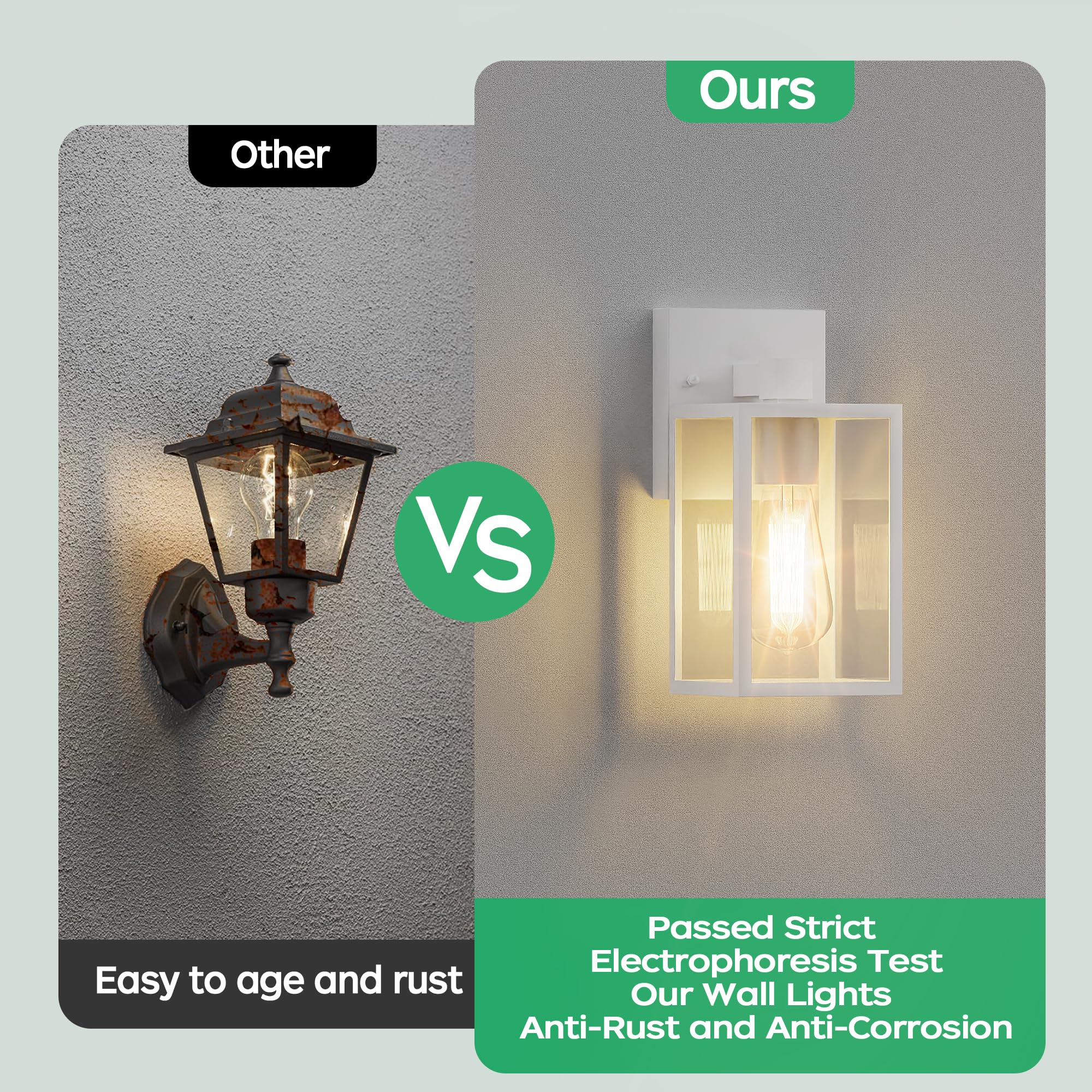 White Outdoor Lights For House, Led Exterior Front Porch Light Fixtures For Outside, Waterproof Wall Sconce Lantern Lamp, Coach