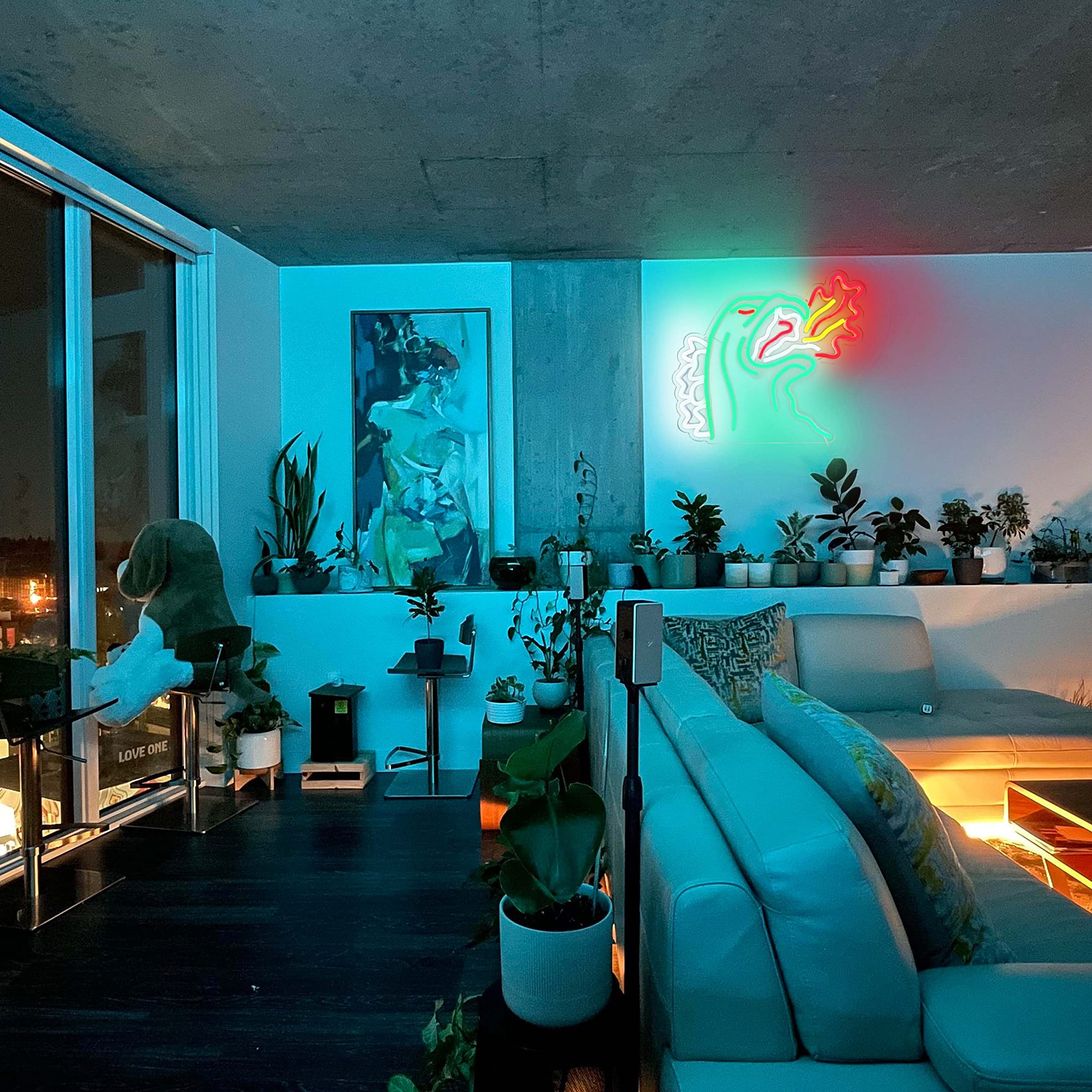 JOSEBRU Neon Light King of The Monster Dimmable LED Sign for Wall Decor, 14.17x13.77 inches, Multicolors, Gaming Room Decor