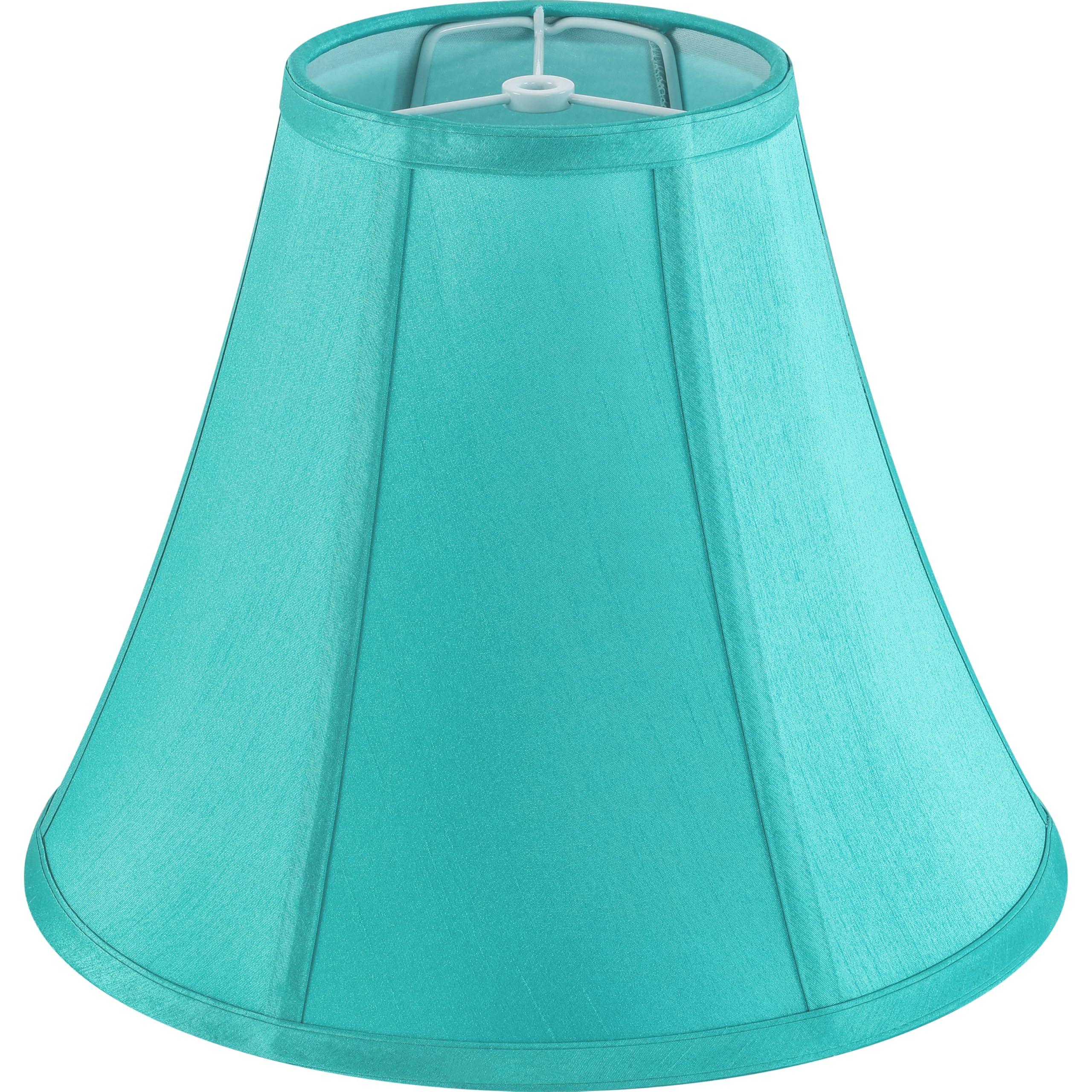 GO&SO Teal Bell Lamp Shades Medium Lamp Shade 6'' Top x 13'' Bottom x 10.6'' High(Spider) Modern Fabric Lamp Shade for Table Lam