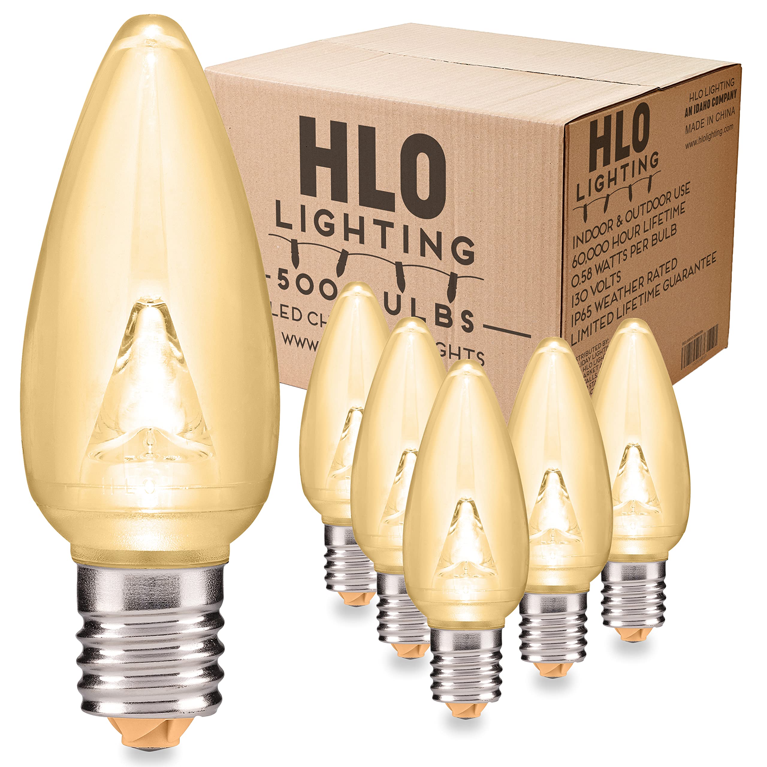 HLO Lighting Smooth C9 Christmas Lights | Sun Warm White LED Bulbs for Indoor & Outdoor Christmas Decor | Set of 500