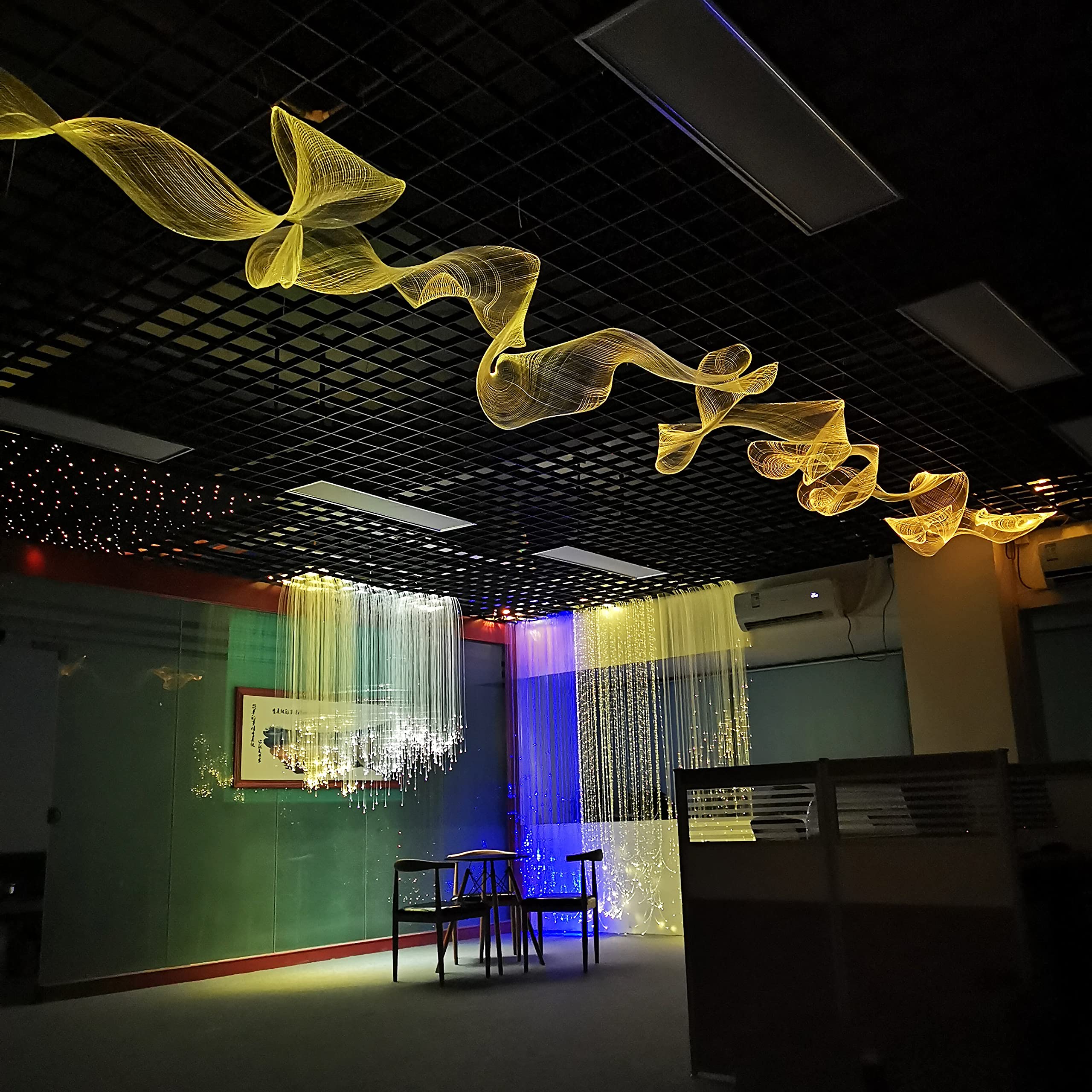 Shiningme LED Fiber Optic Mesh Light Kit - 3 Meters, White, Plastic, Model SU500045 for Ceiling & Christmas Tree Decorations