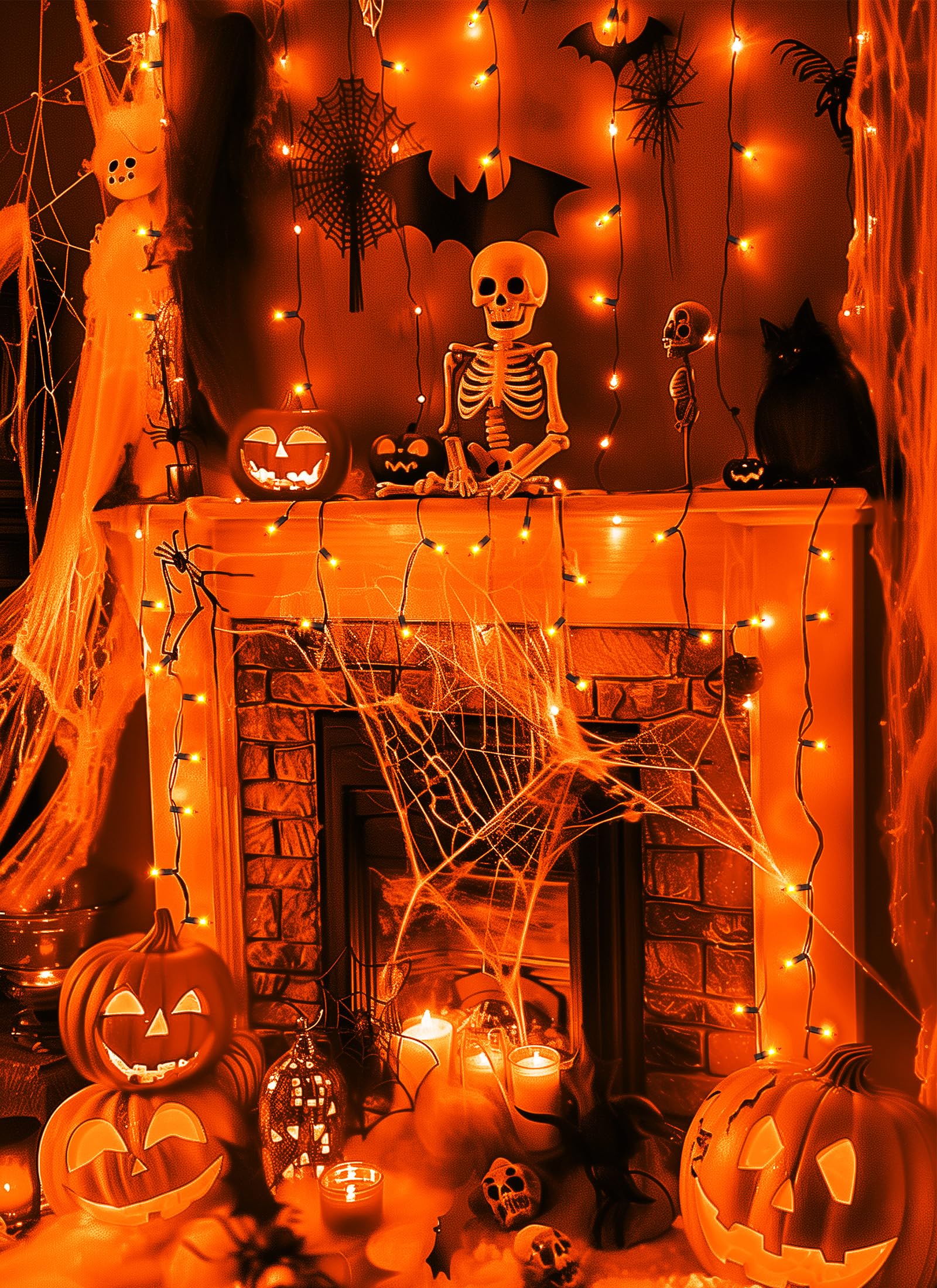 Brightown 2 Pack Orange Halloween Mini String Lights, 100 Count Incandescent Bulbs, 13 Feet, Indoor/Outdoor Decoration