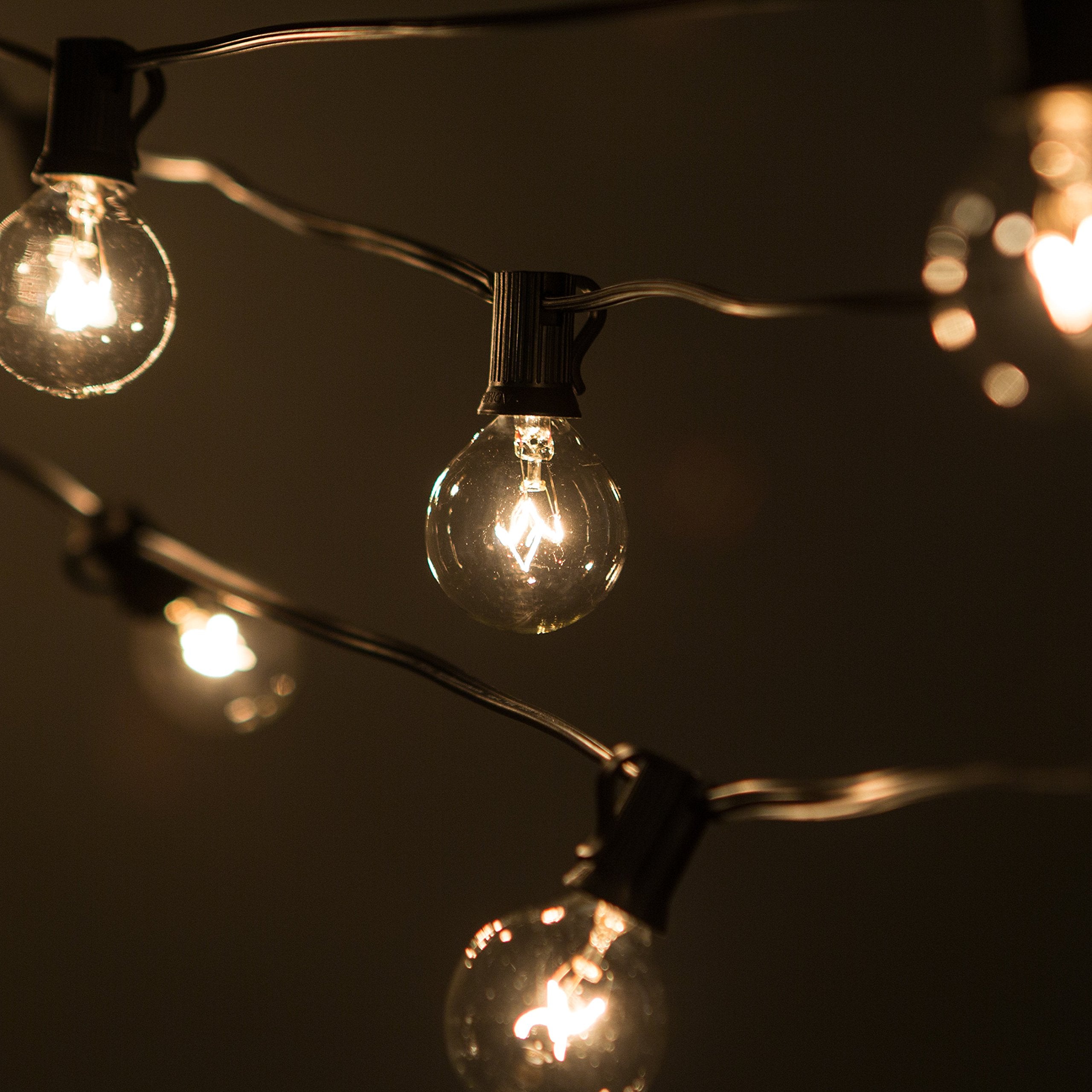 Hometown Evolution 100ft Globe String Lights - 105 Clear Bulbs - Black Wire - Outdoor Patio Lighting - Model HTE186