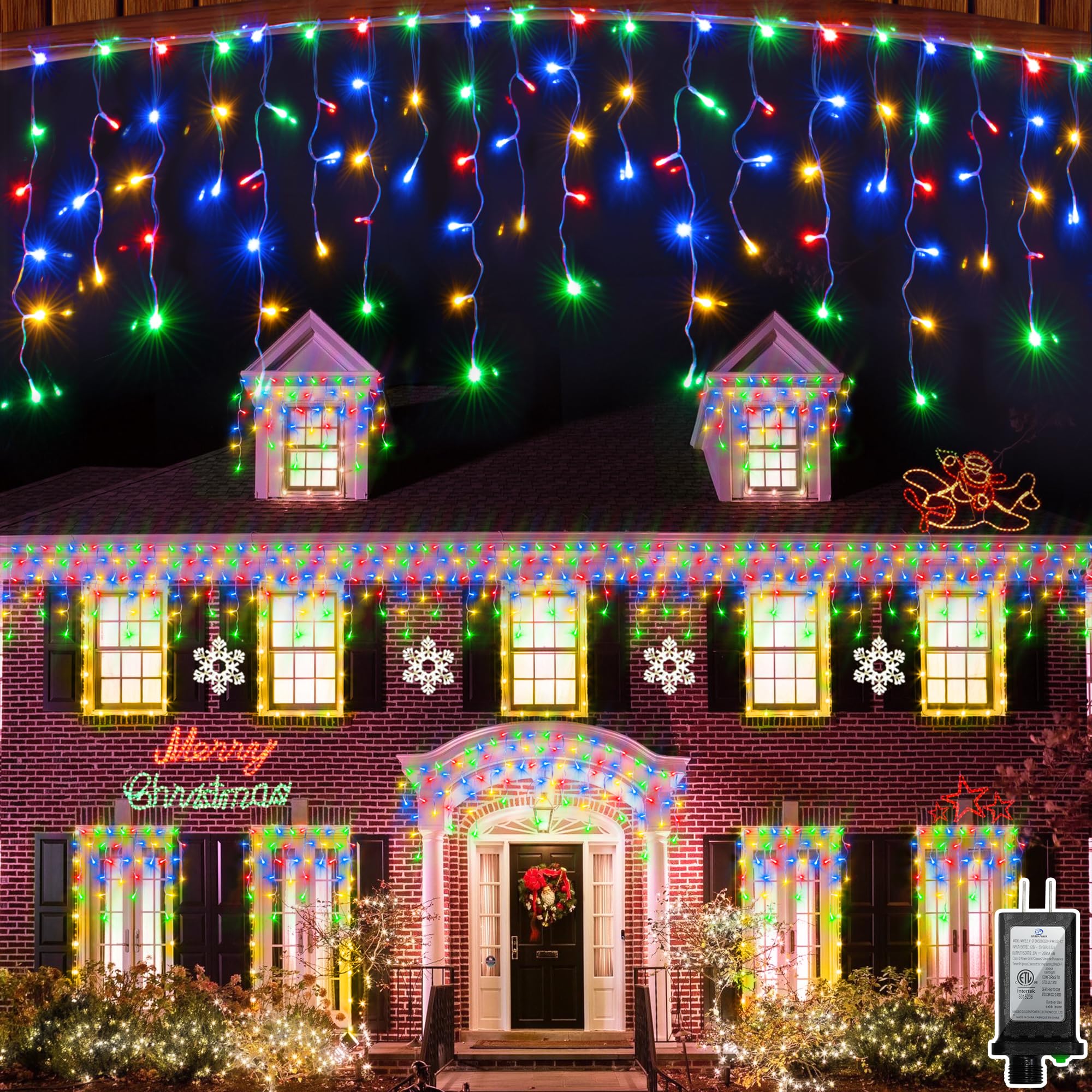 XIKENGSHQ LED Christmas Lights, 792 LEDs, 82ft, 176 Drops, 8 Modes, Waterproof, Multicolor, Model WX-792L