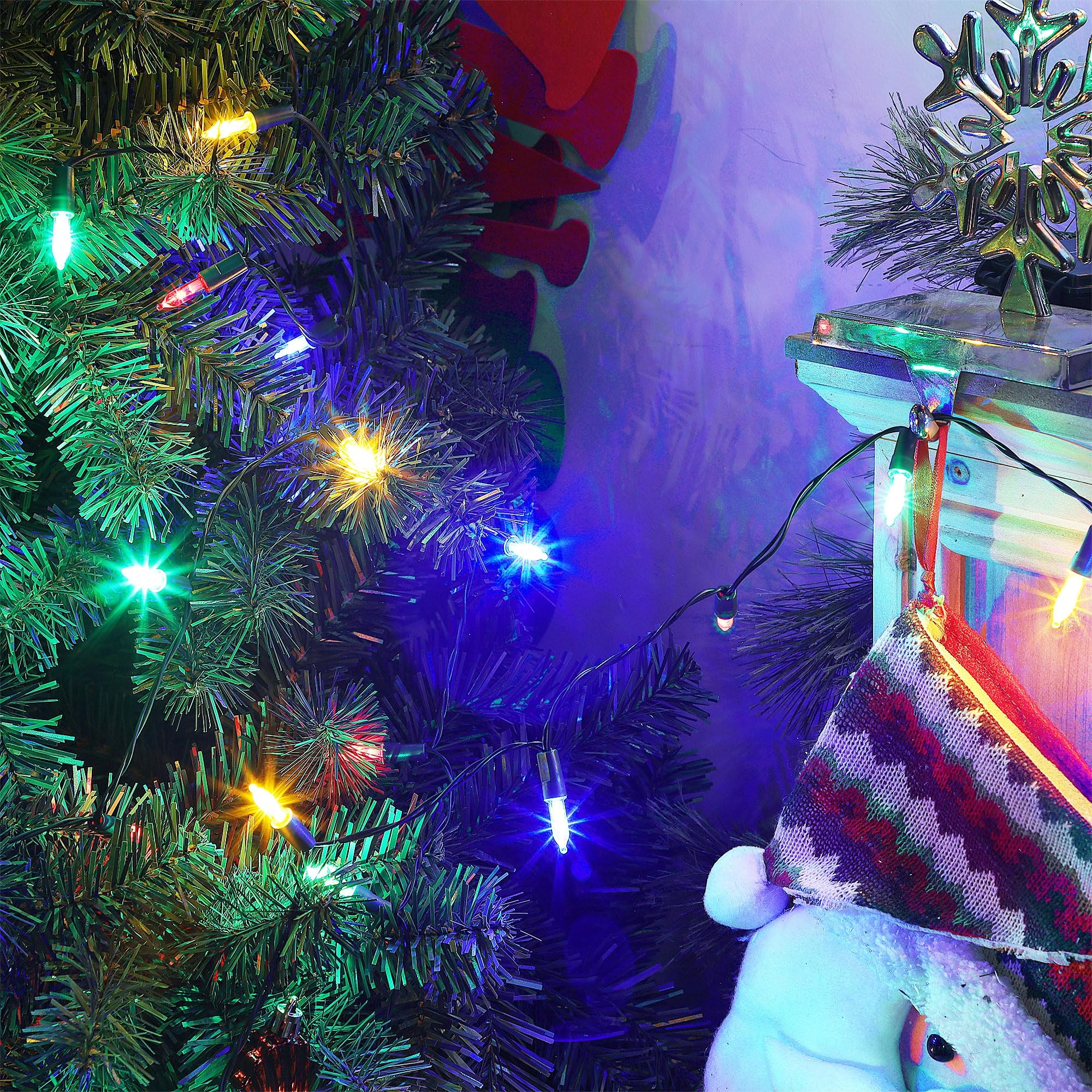 Joliyoou 4 Packs Total 200 Leds 64Ft Multicolored Christmas String Lights, Battery Operated Christmas Mini String Lights With 8 Lighting Modes, Indoor Outdoor Led Xmas Fairy String Lights With Timer