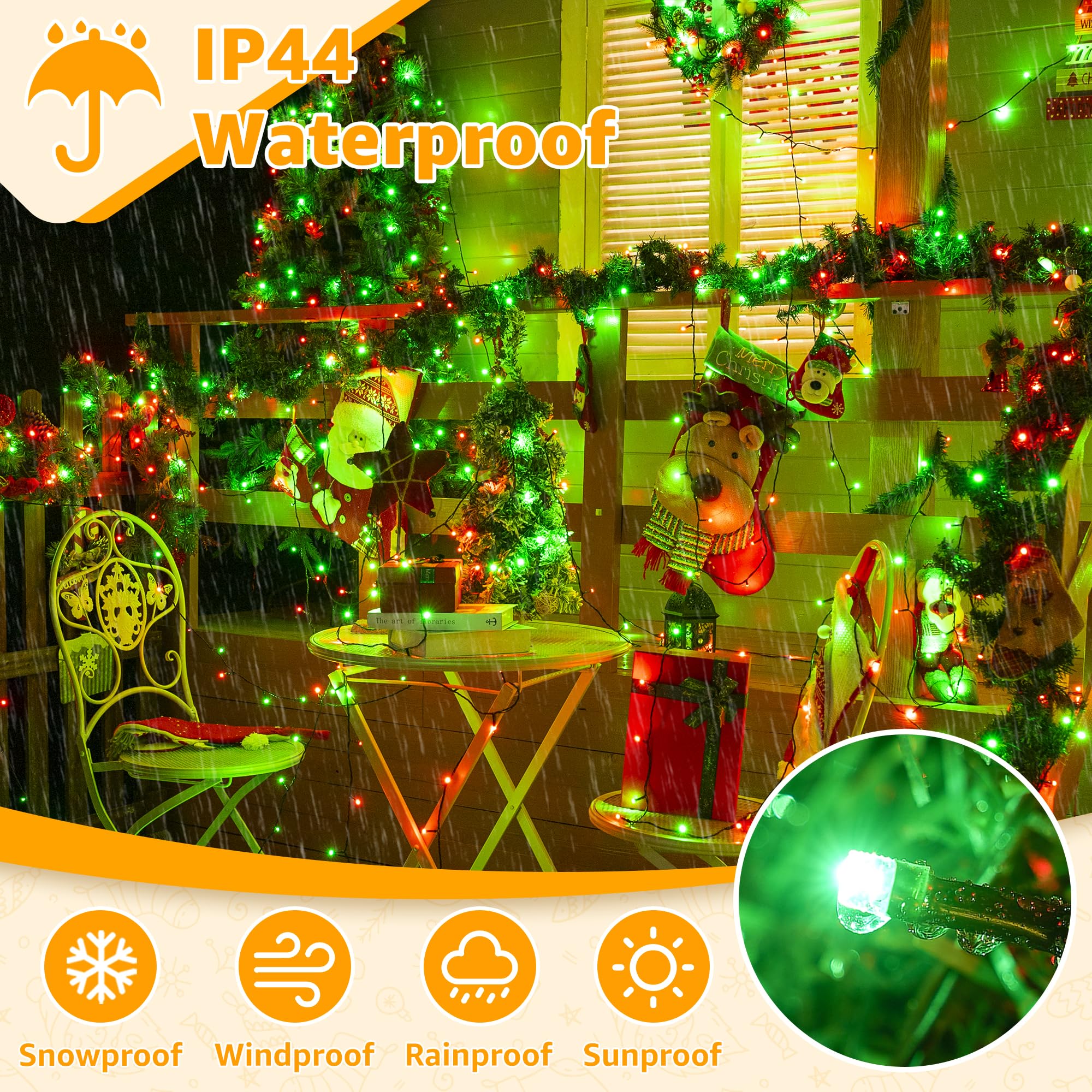 Ollny Rgb Christmas Lights, 400 Leds, 131 Ft, Green Wire, 130 Modes, Waterproof, Remote & Timer For Holiday & Year-Round Decor