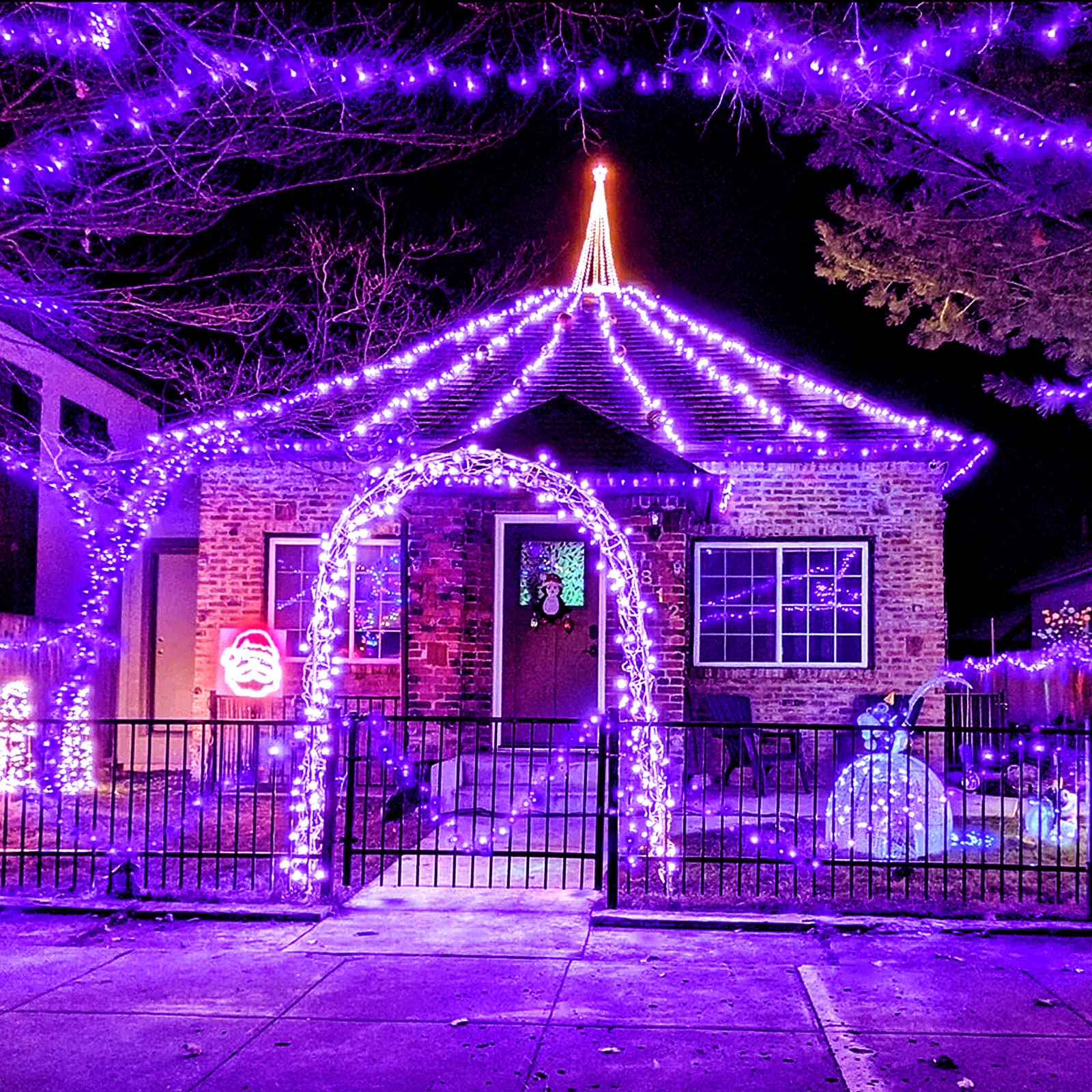 Jmexsuss 8 Pack 50 Led Fairy Lights Battery Operated - Purple Christmas Lights For Gift Party Garden Patio Home Halloween Christmas Decorations