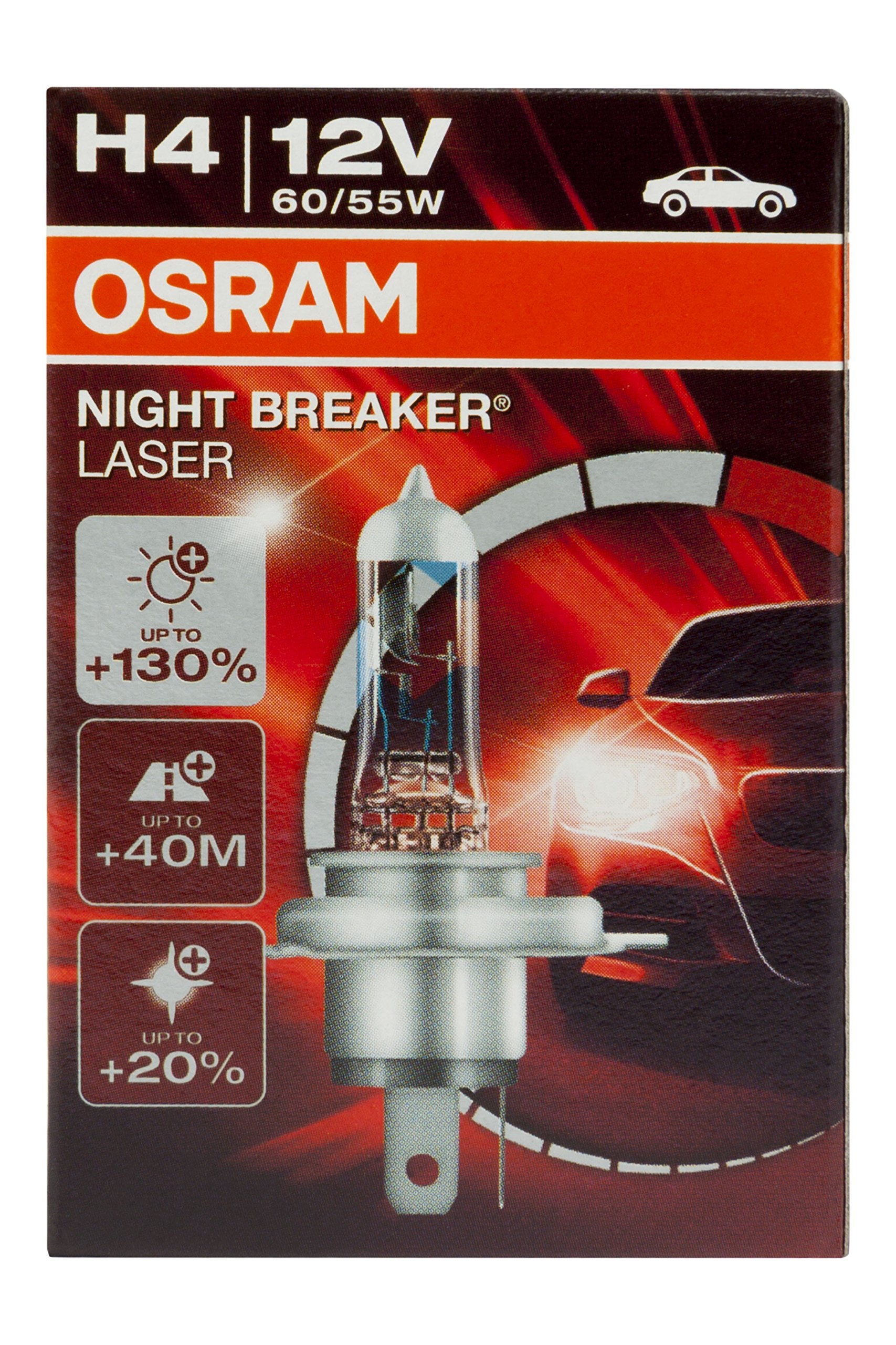 OSRAM COOL BLUE INTENSE H4, headlight bulb for halogen headlamps, xenon effect for white light, 64193CBI-HCB, 12V passenger car,