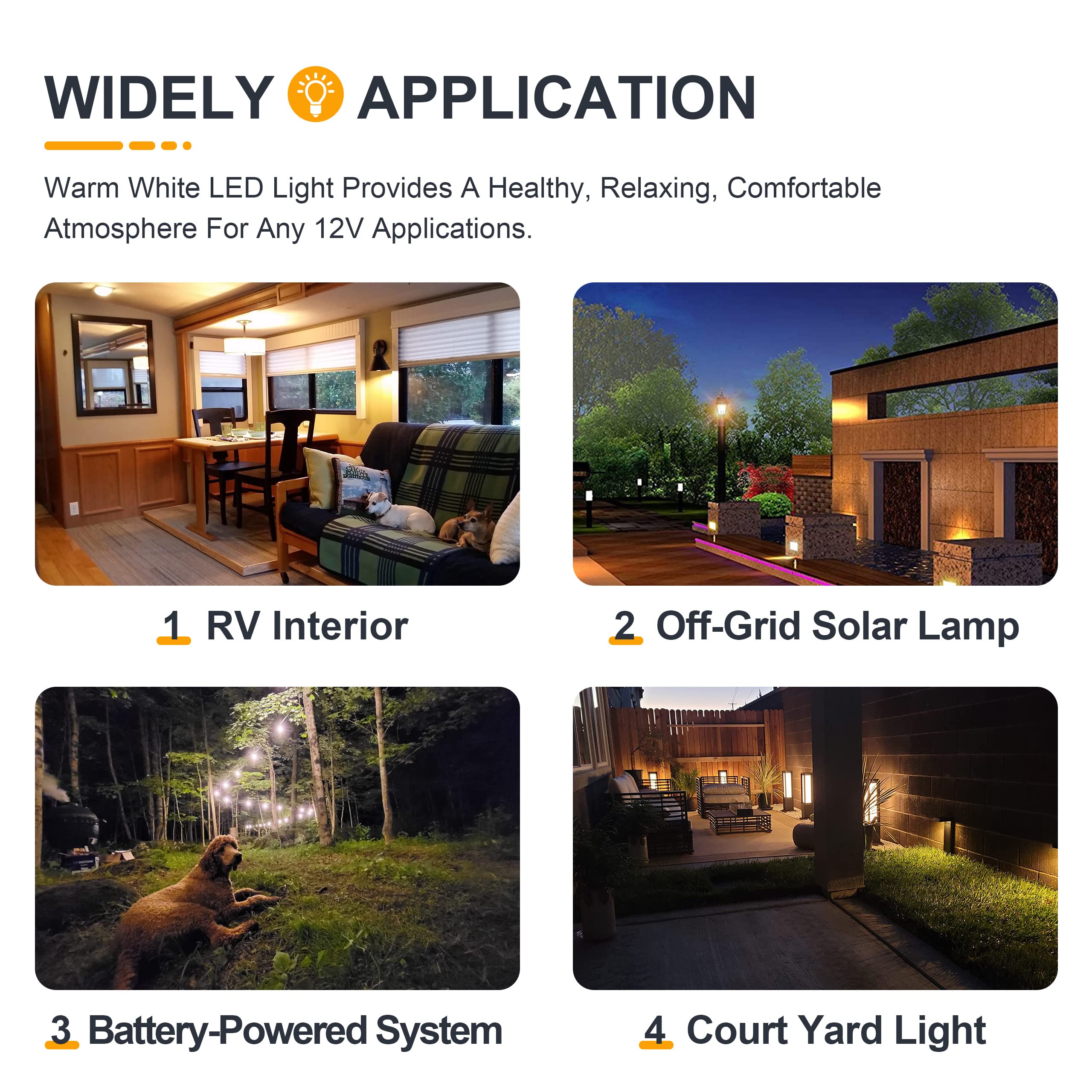 Tokcon 12 Volt Low Voltage Candelabra Led Light Bulbs - Soft Warm White 2700K 4W(Only For 12V Dc/Ac) - E12 Small Base - 40W Equi