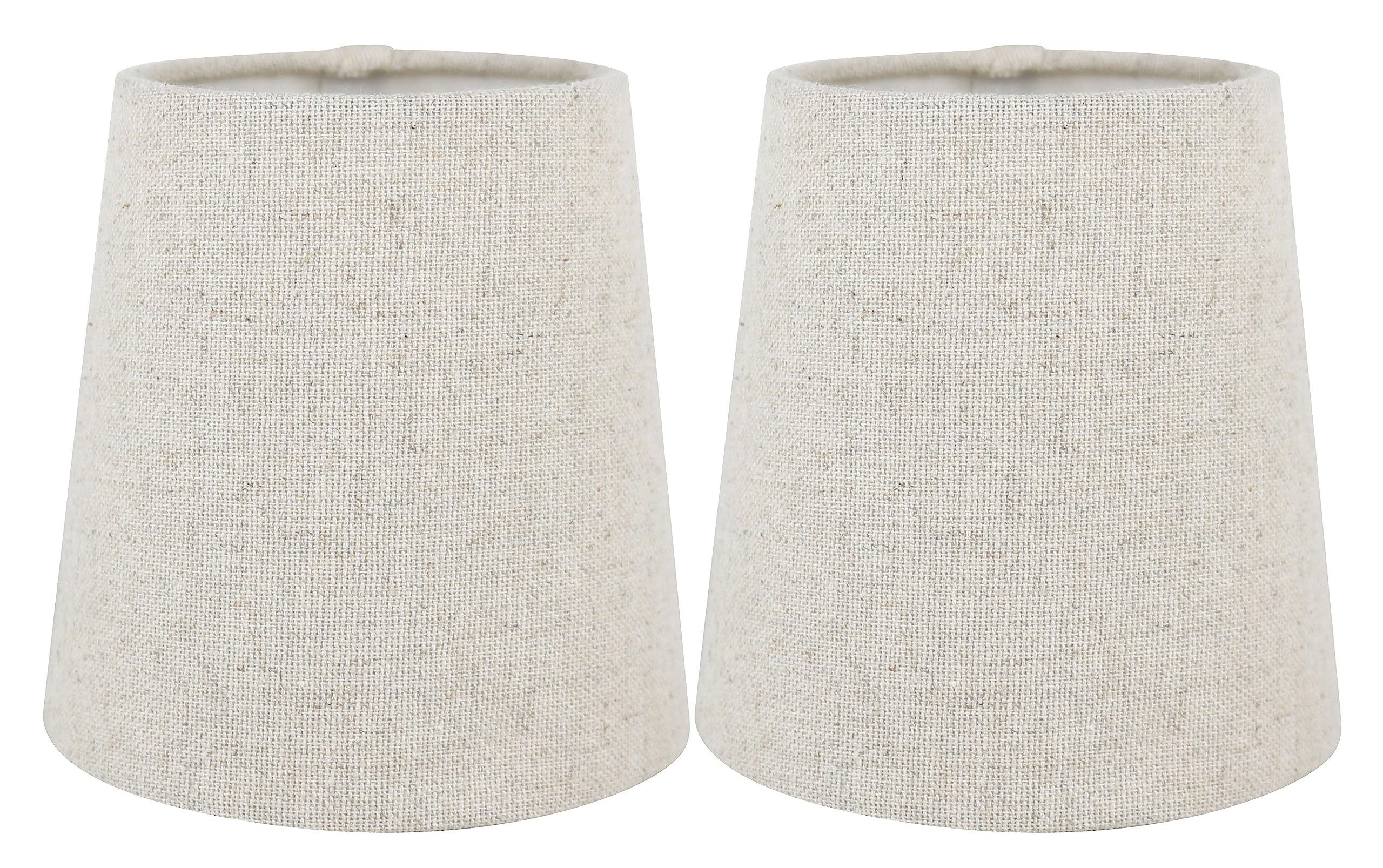 Meriville Chandelier Lamp Shades, 3.5-inch by 4.5-inch by 4.5-inch, Clip-on (Set of 2, Natural)