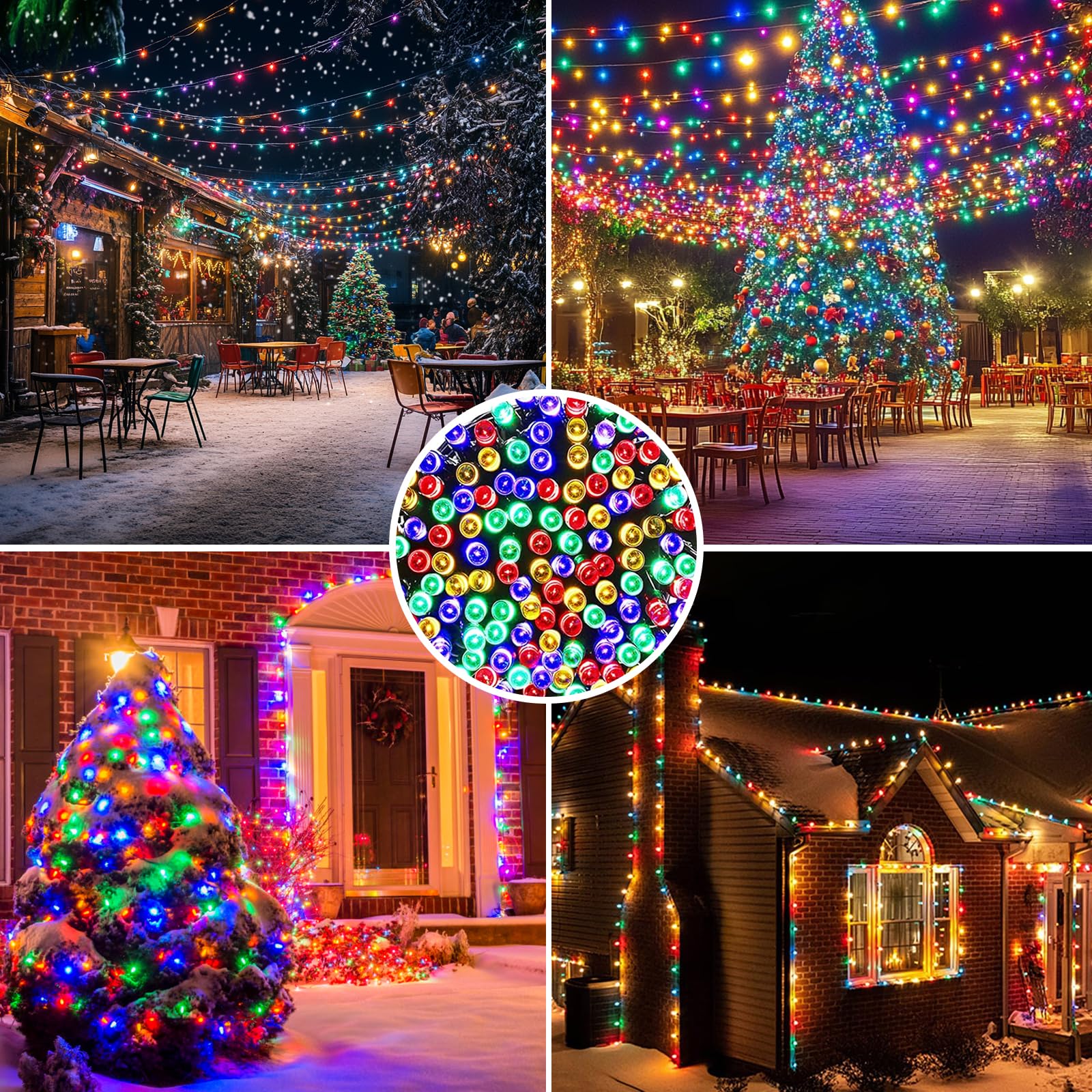 Lalapao 2 Pack Super-Long Solar String Lights Total 170Ft 480 Led 8 Modes Outdoor Waterproof Solar Powered Christmas Fairy Light
