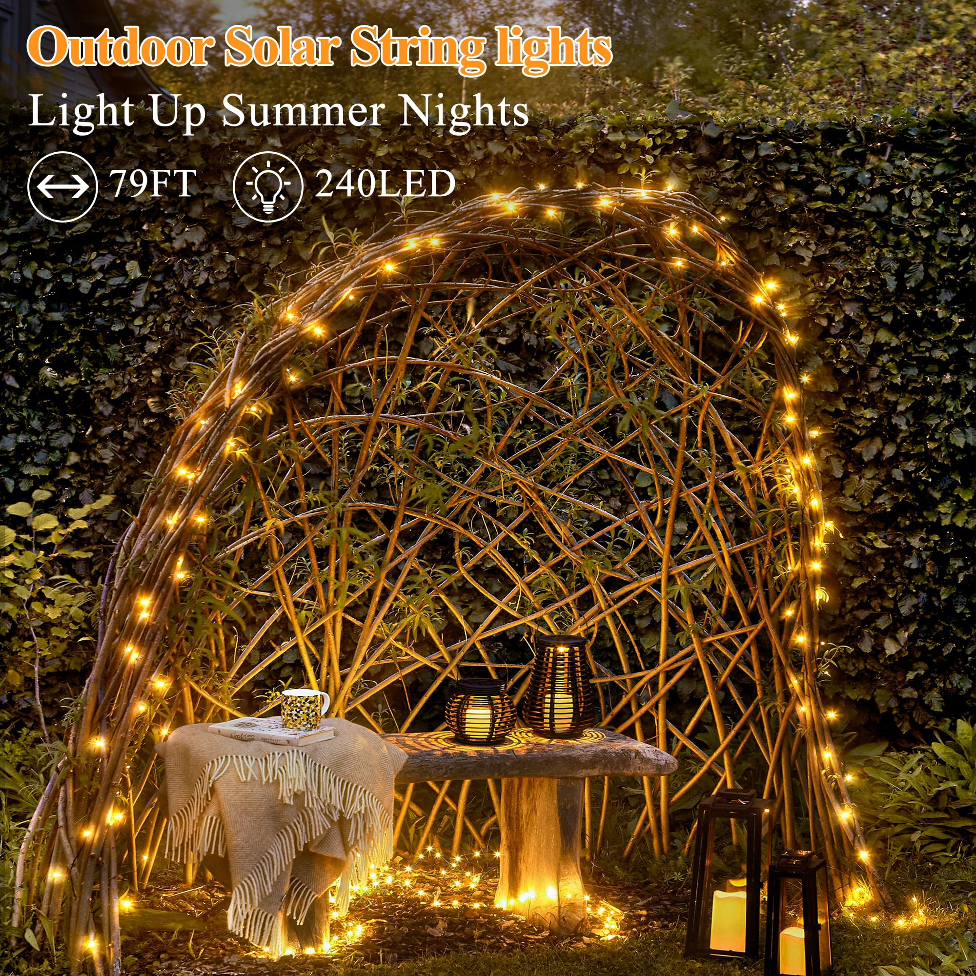 2 Pack Solar String Lights Total 600Led 197Ft, Ip67 Waterproof Solar Lights For Outside With 8 Modes, Fairy Lights For Patio Gar