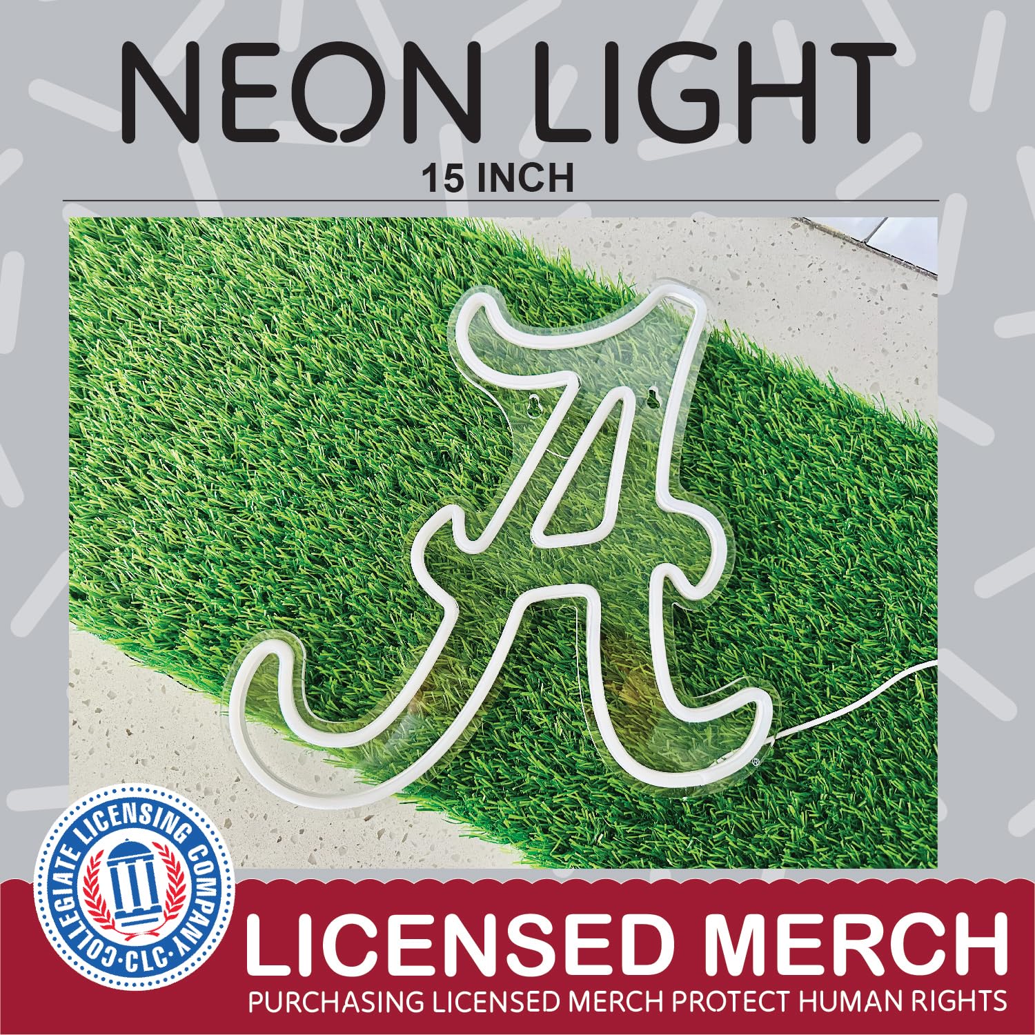 PartyKandy Officially Licensed University of Alabama Neon Sign - 15" Silicone Wall Decor - Alabama Crimson Tide