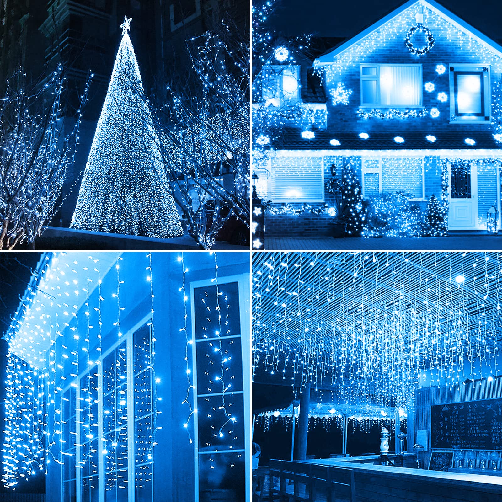 Koxly 2 Pack Battery Operated String Lights, Remote Timer, Waterproof, 8 Modes, 16.4Ft, Blue For Indoor Outdoor Decorations