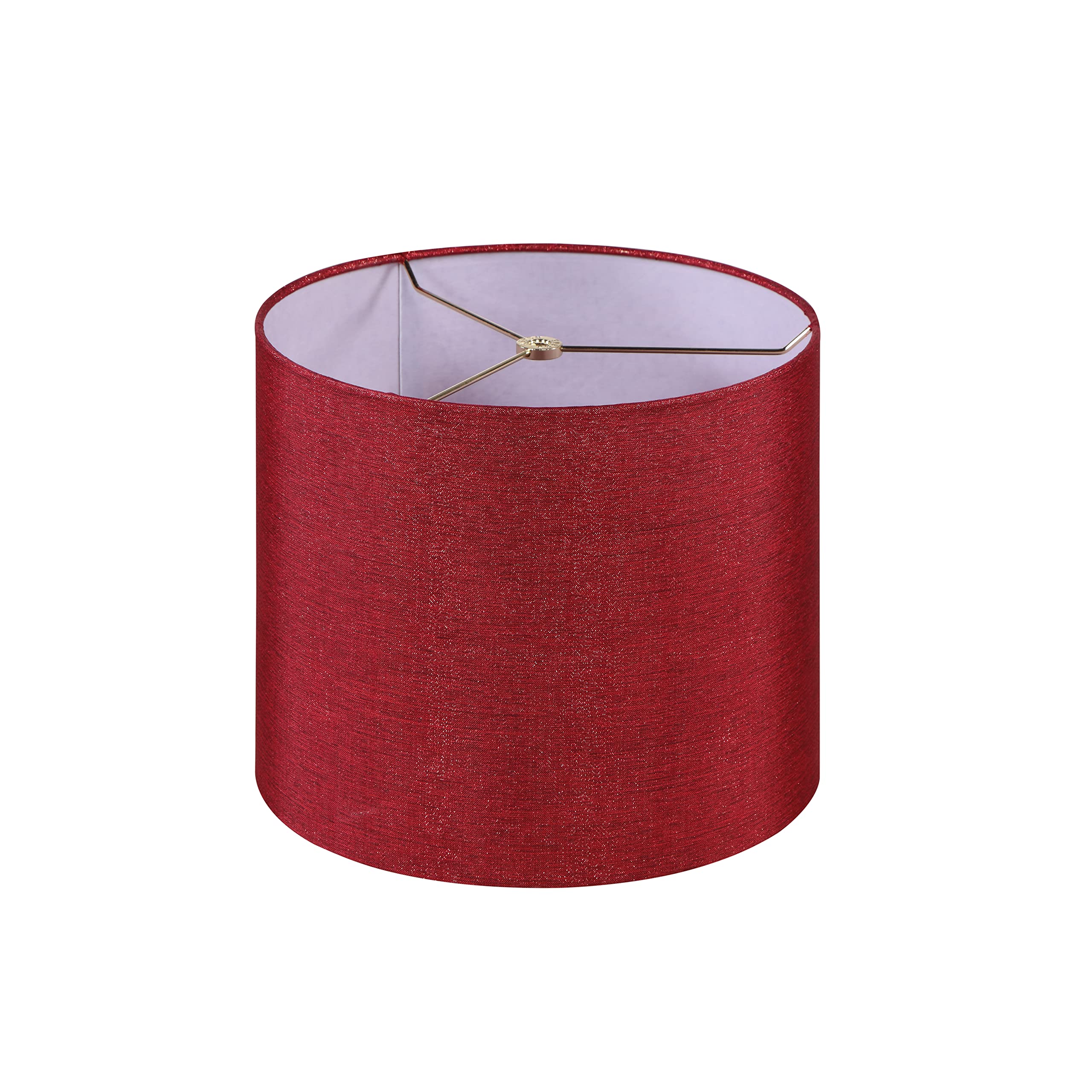 Aspen Creative 31107, Hardback Drum Transitional Spider Lamp Shade, Rich Red Burlap Texture Fabric, 12&quot; Top x 12&quot; Bottom x 10&quot; Height