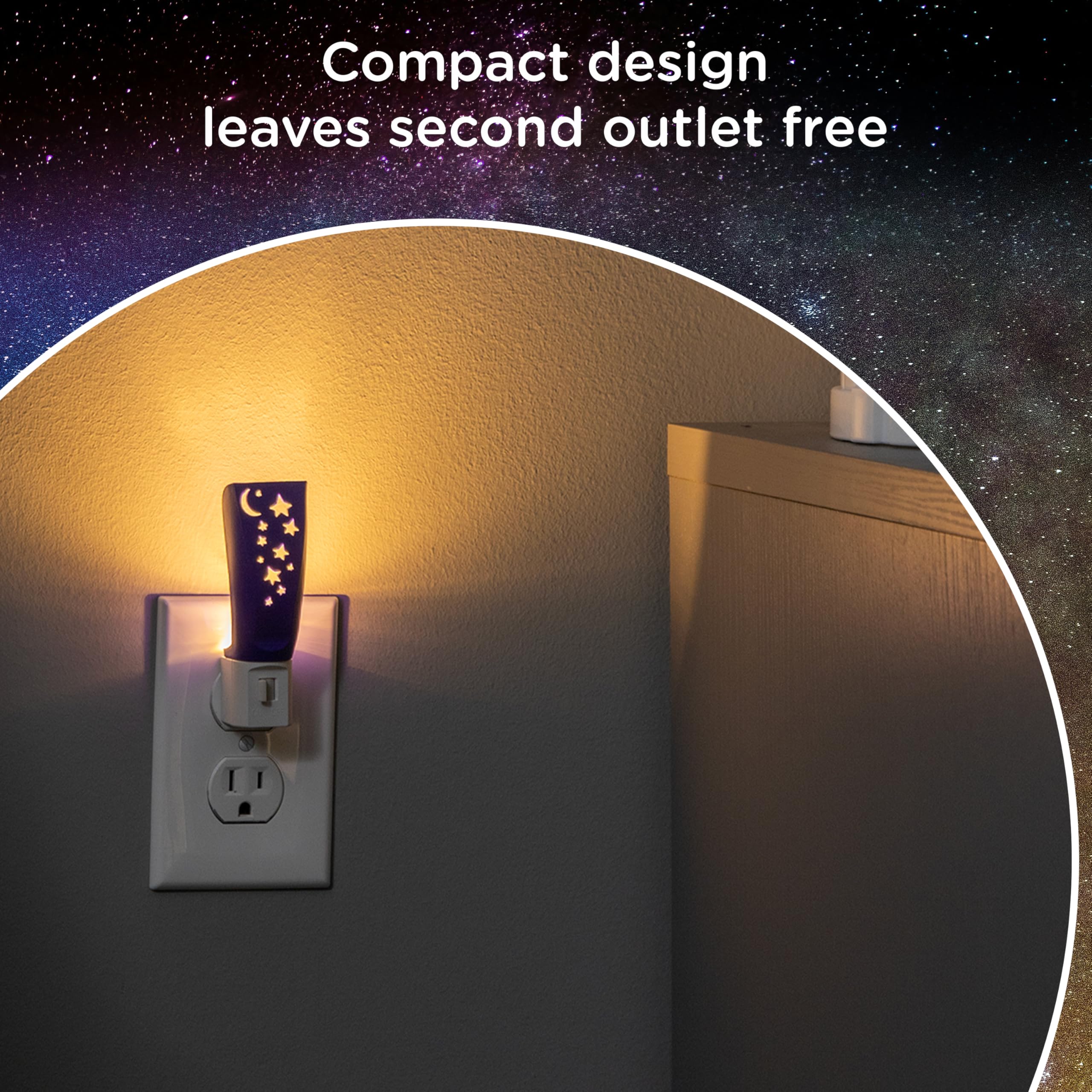 Lights By Nights, Solar System, Space, Lullaby, Led Night Light, Plug-In, Manual On/Off, Ambient Lighting, Ideal For Bedroom, Nu