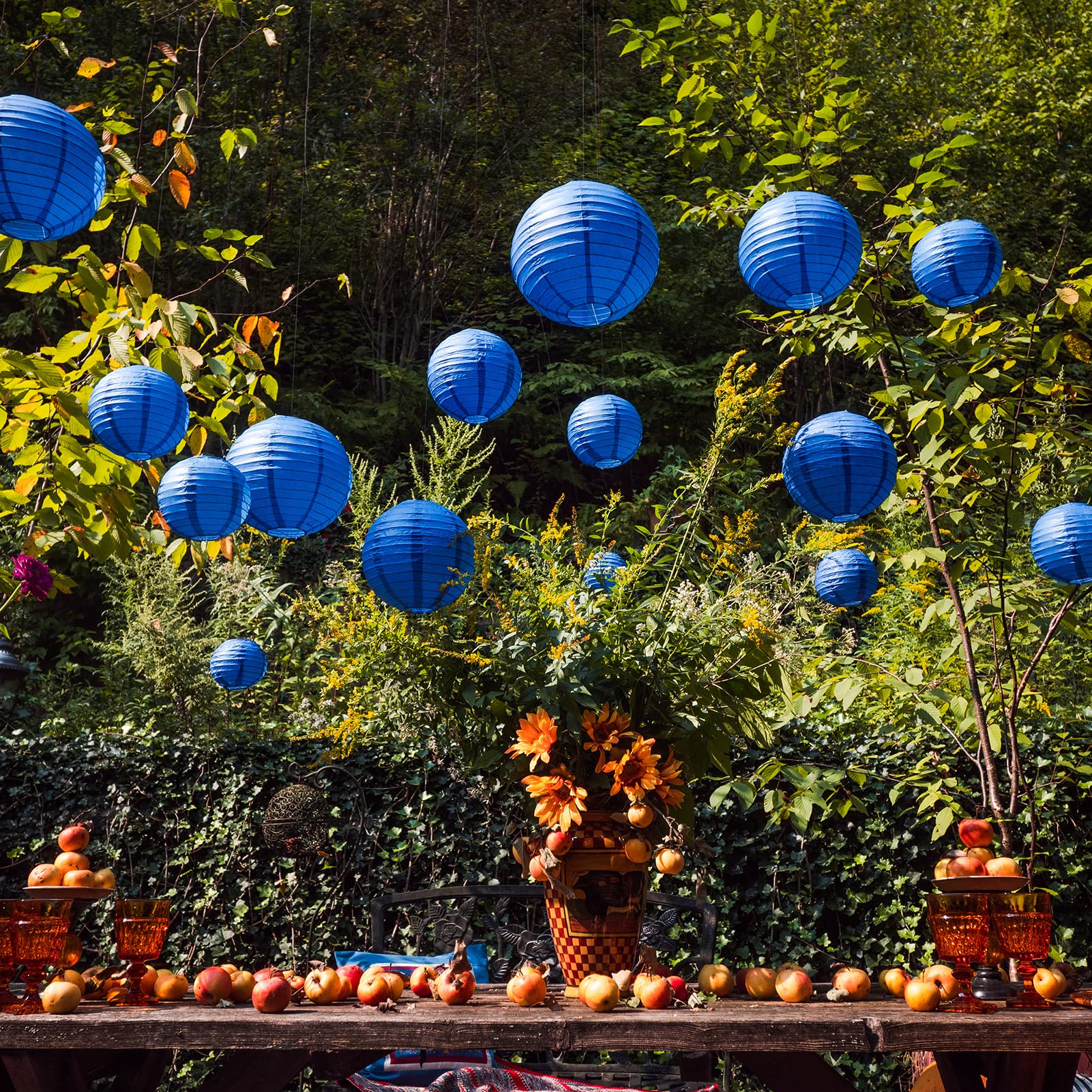 Dark Blue Paper Lanterns - 25 Piece Set - Blue Party Decorations For Birthdays, Weddings And Special Occasions By Avoseta