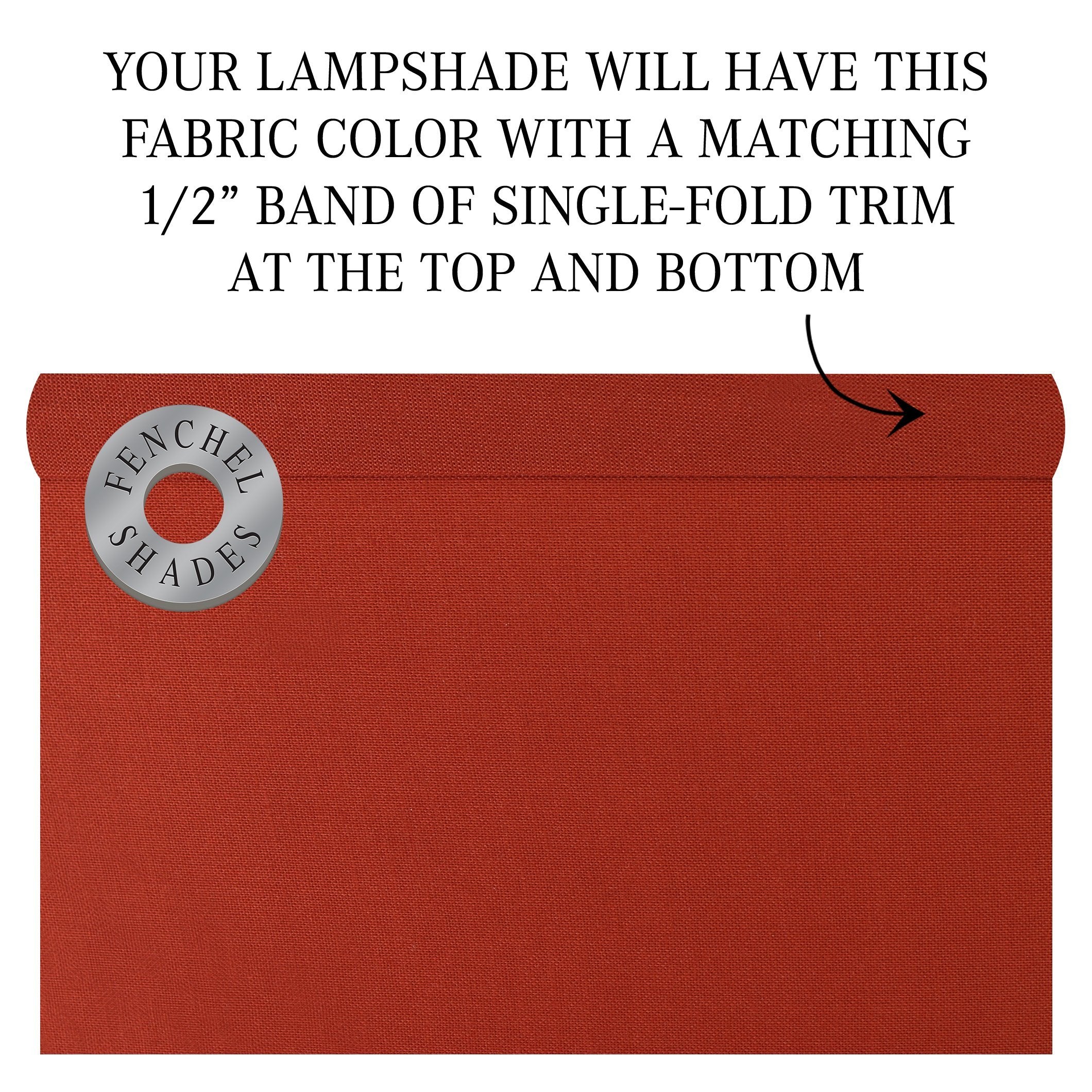Fenchelshades.Com 10'' Top Diameter X 10'' Bottom Diameter 10'' Height Fabric Drum Lampshade Spider Attachment (Linen Paprika)