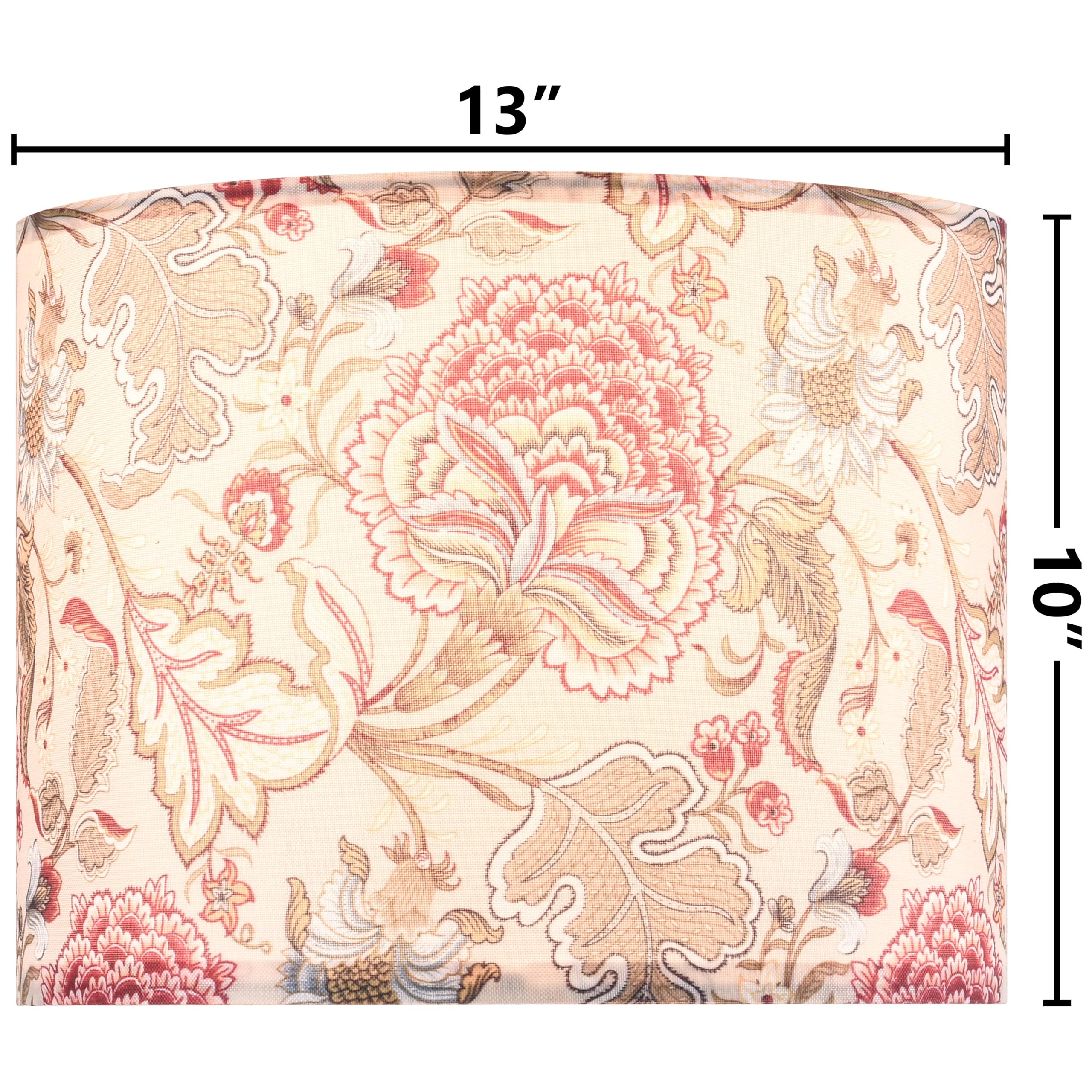 GO&SO Medium Lampshade Set - 2PCS Drum Lamp Shades for Table/Floor Lamps, 13" Top x 13" Bottom x 10" High, Multicolour-1