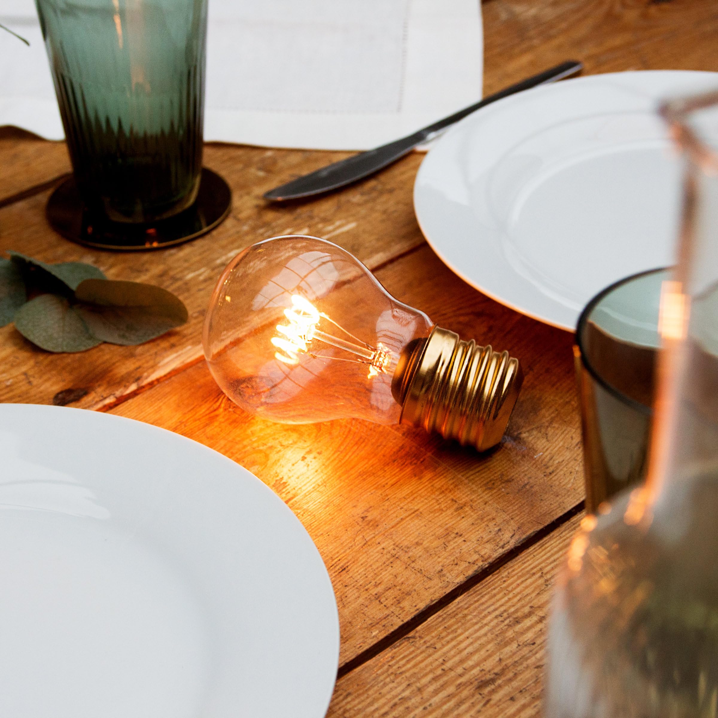 Suck UK Light Bulb Table Lamp | USB Rechargeable | Clear Glass | Model SK LIGHTBULB1 | Ambient Mood Lighting