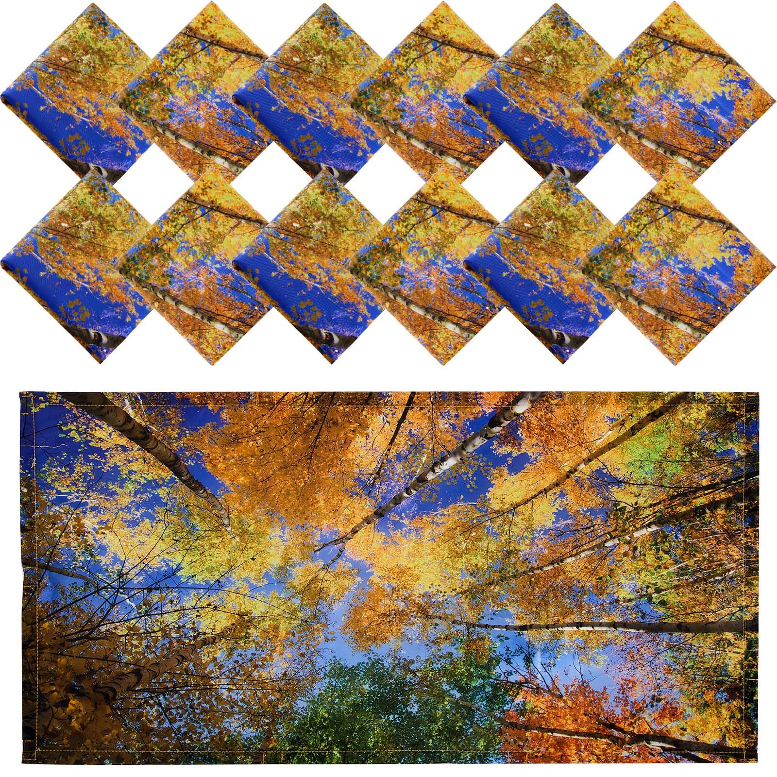 Hortsun 12 Pcs Fluorescent Light Covers, 4X2 Ft Magnetic Filters, Autumn Forest, Relieve Eyestrain