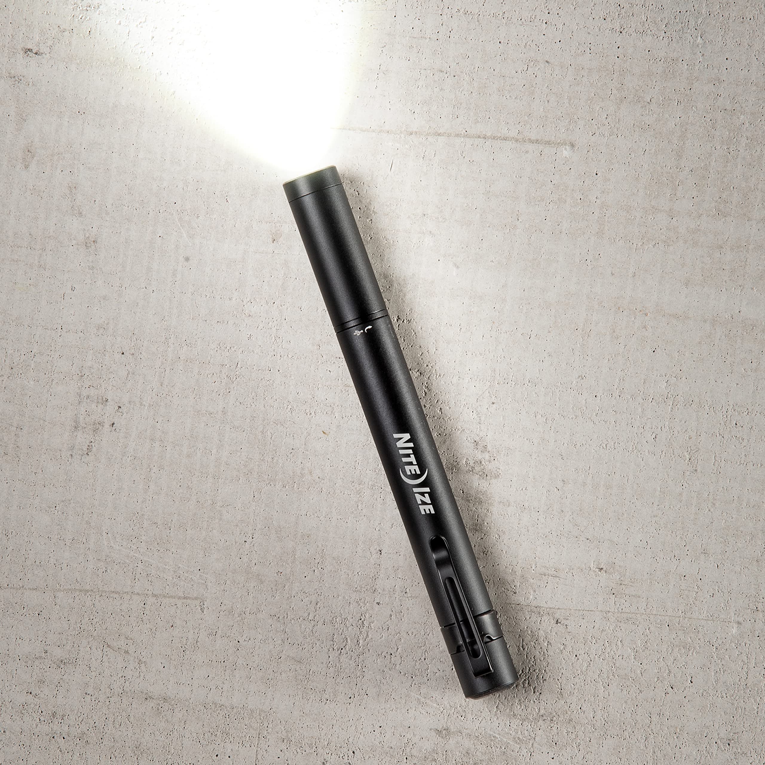 Nite Ize Radiant Rechargeable Pen Light - Mini Waterproof Flashlight - Aluminum - Black - Model RPLRA-01-R7