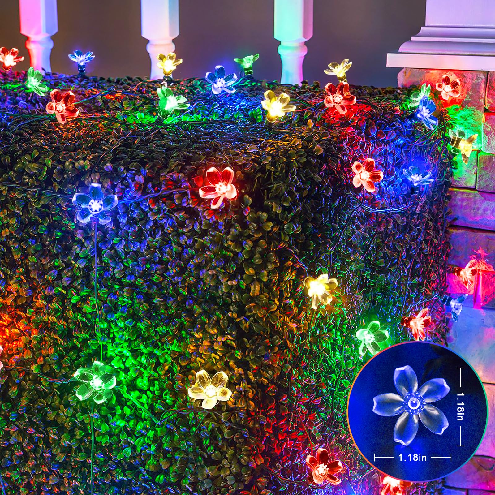 Jmexsuss Solar Net Lights - 5 X 5Ft Outdoor Waterproof Mesh Lights With 8 Modes, Multicolor