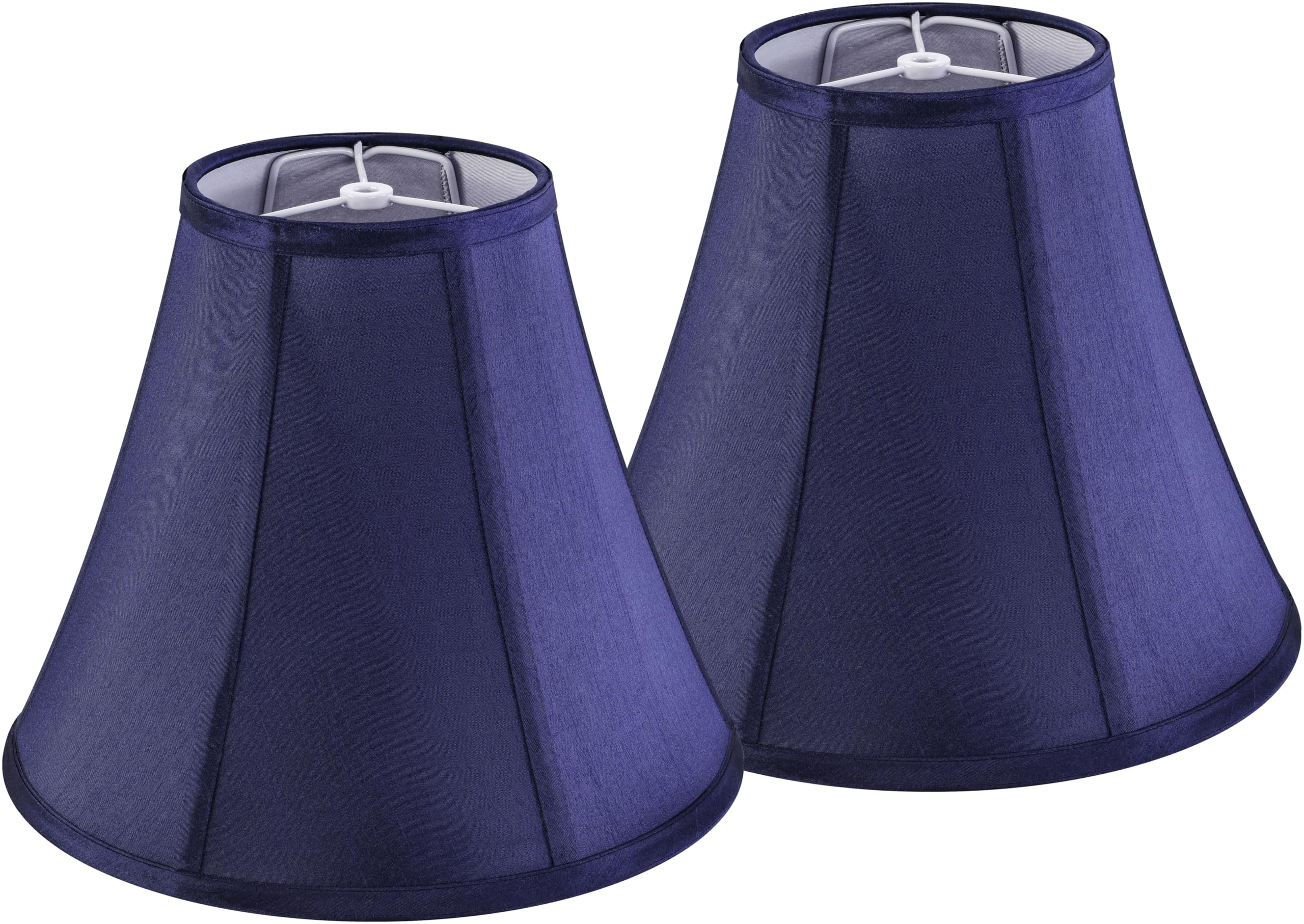 GO&SO Set of 2 Blue Bell Lamp Shades 6'' Top x 13'' Bottom x 10.6'' High(Spider) Medium Lamp Shade, Traditional Fabric Lamp Shad