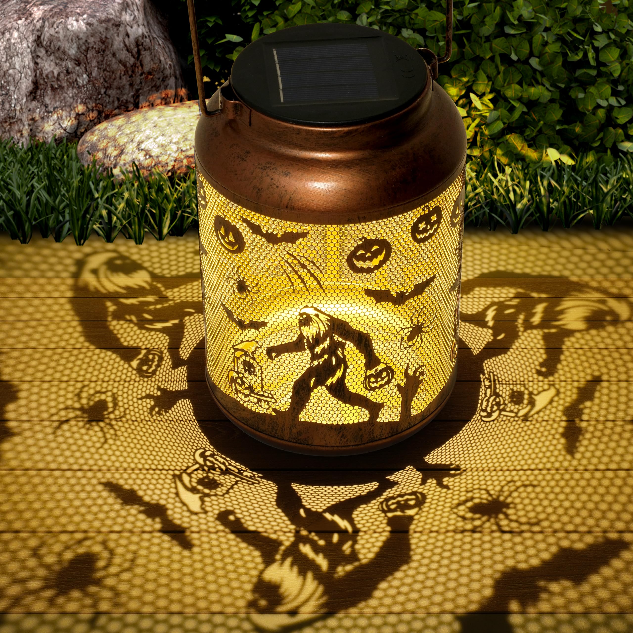 Bigfoot Solar Lanterns Outdoor Waterproof - Led Hanging Lantern Decor For Garden/Yard/Patio/Lawn  Perfect Gift For Women  Mom  Grandma  Men Halloween Birthday Christmas Mothers Day