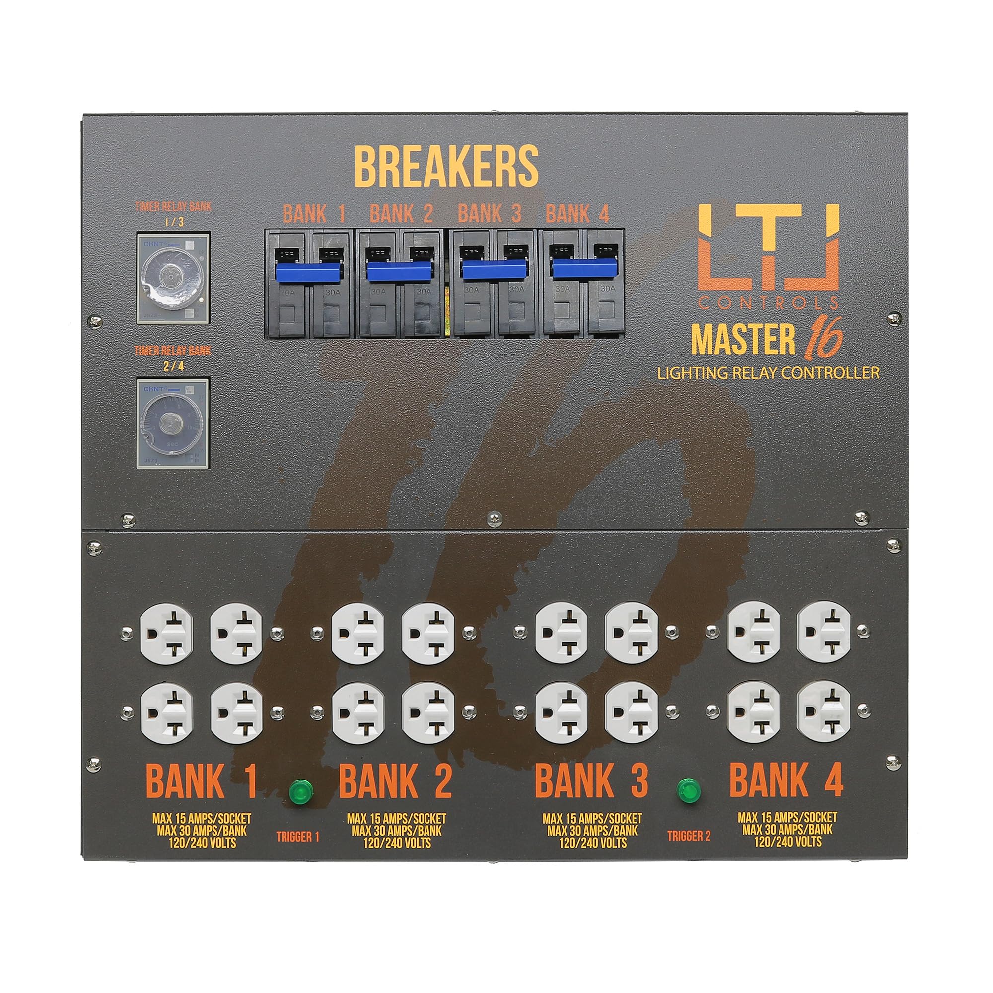 LTL Master 16 Lighting Relay Controls, HID Lighting Hydroponic Ballast Relay Controller for 16 Grow Lights, Master Lighting Cont