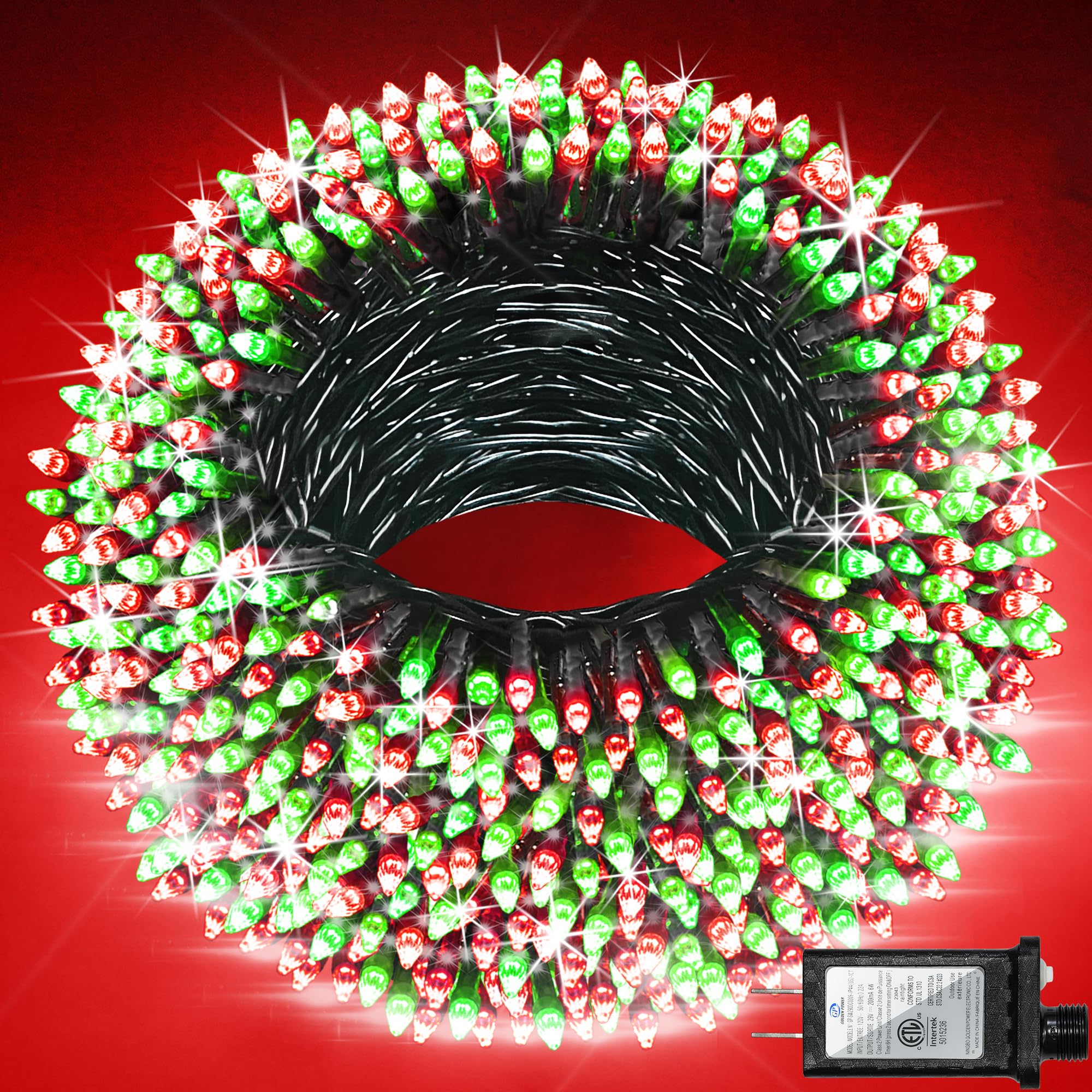 750 Led 240Ft Christmas String Lights Outdoor With 12 Lighting Modes  Green Wire Christmas Lights With Timer & Dimmable  Waterproof Plug In Fairy Lights For Room Party Home Patio Xmas  Red & Green