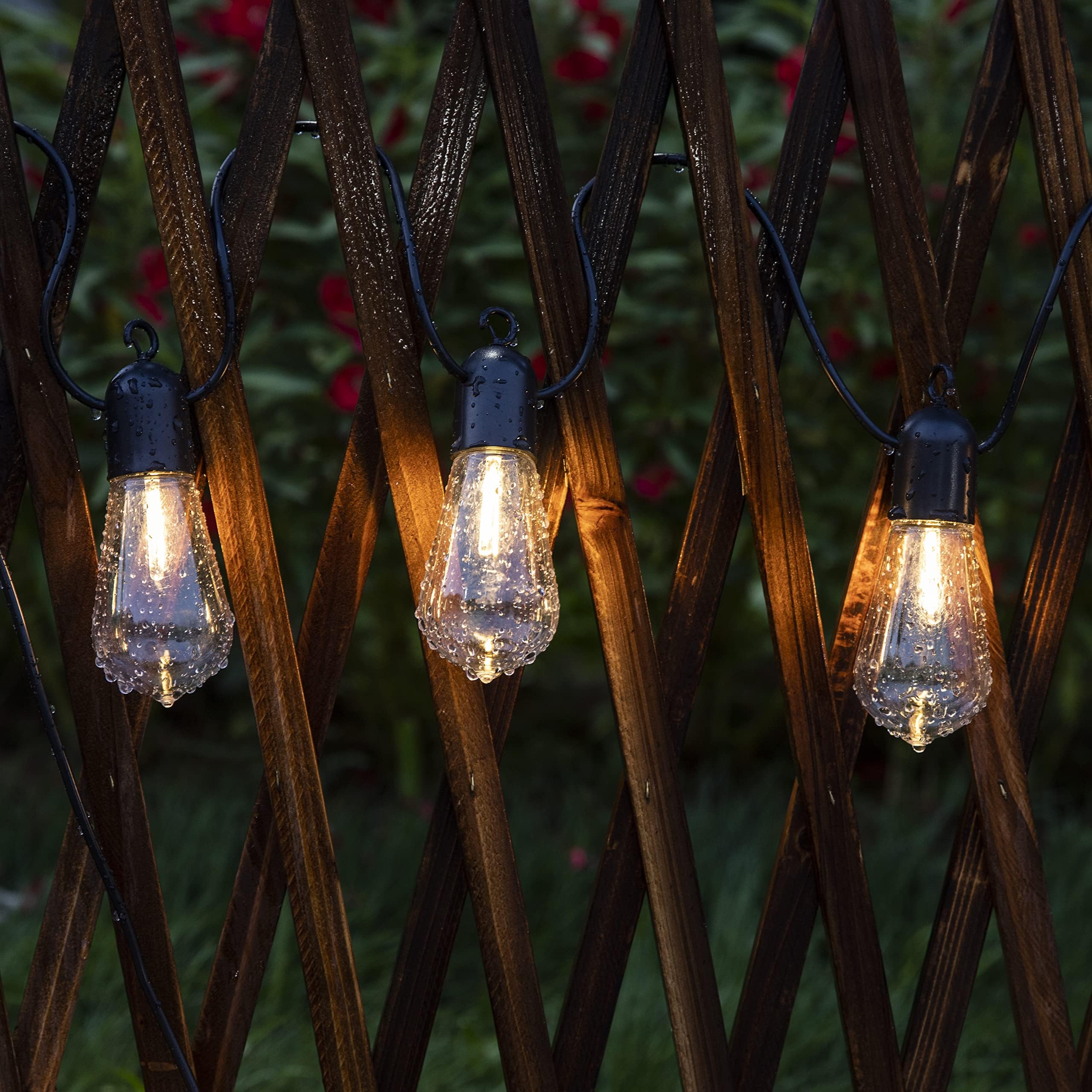 Solar Outdoor String Lights  25Ft Patio Lights String Waterproof With 20 Warm White Led Shatterproof St58 Bulbs  Perfect For Garden  Backyard  Pergola  Party  Cafe  Camping Decoration (25Ft)