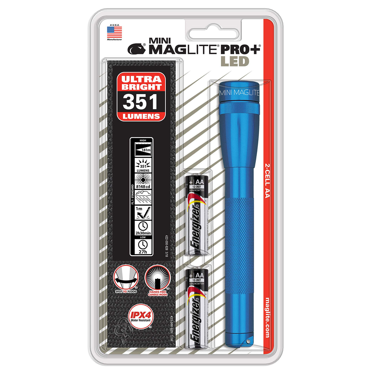 Mag Instrument Mini Maglite LED 2 Cell AA Pro+, Blue – Lightsdaddy