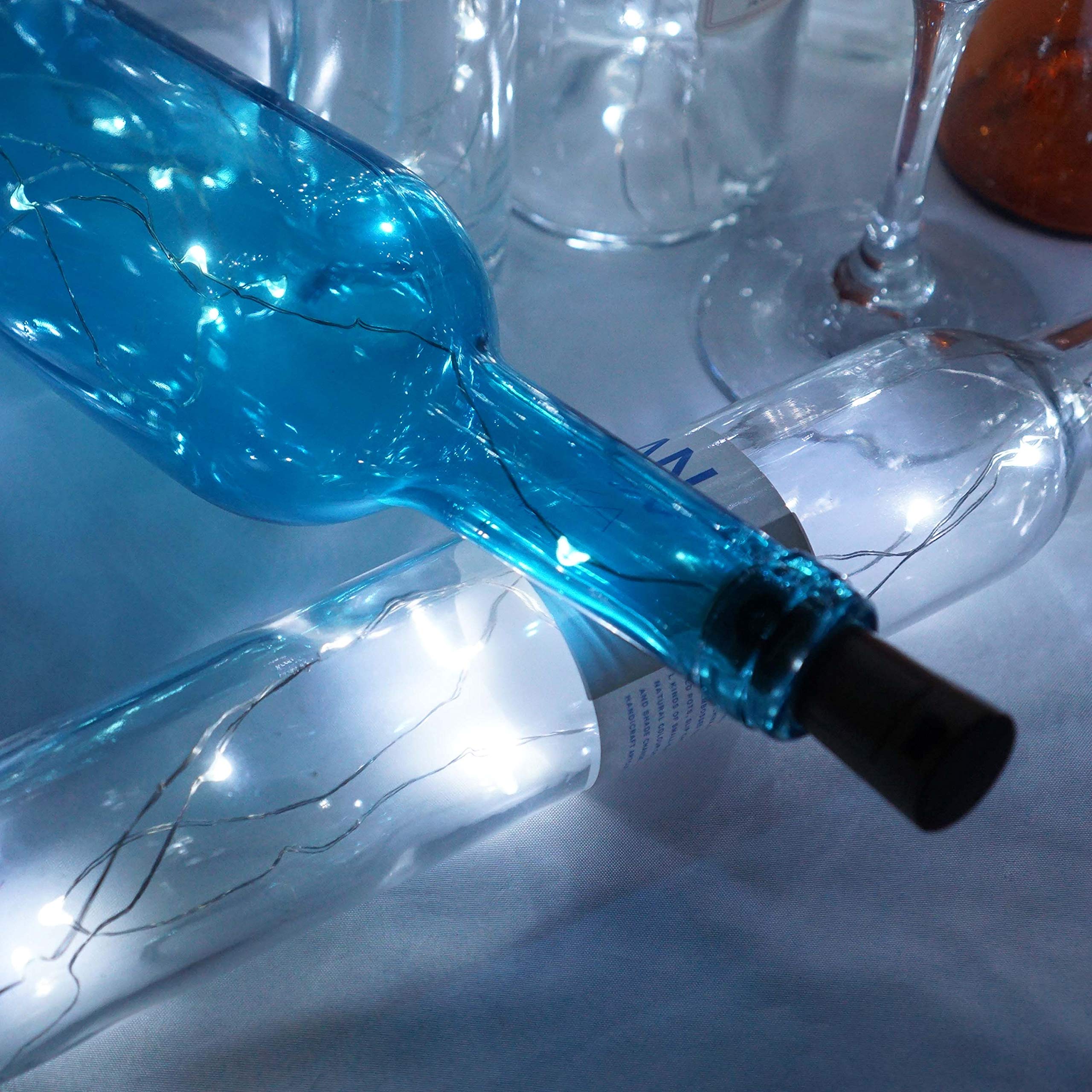 Wine Bottle Lights With Cork, Lovenite Battery Operated 20 Led Cork Shape Silver Wire Colorful Fairy Mini String Lights(No Bottles) For Diy, Party, Decor, Christmas, Halloween,Wedding (24, Cool White)