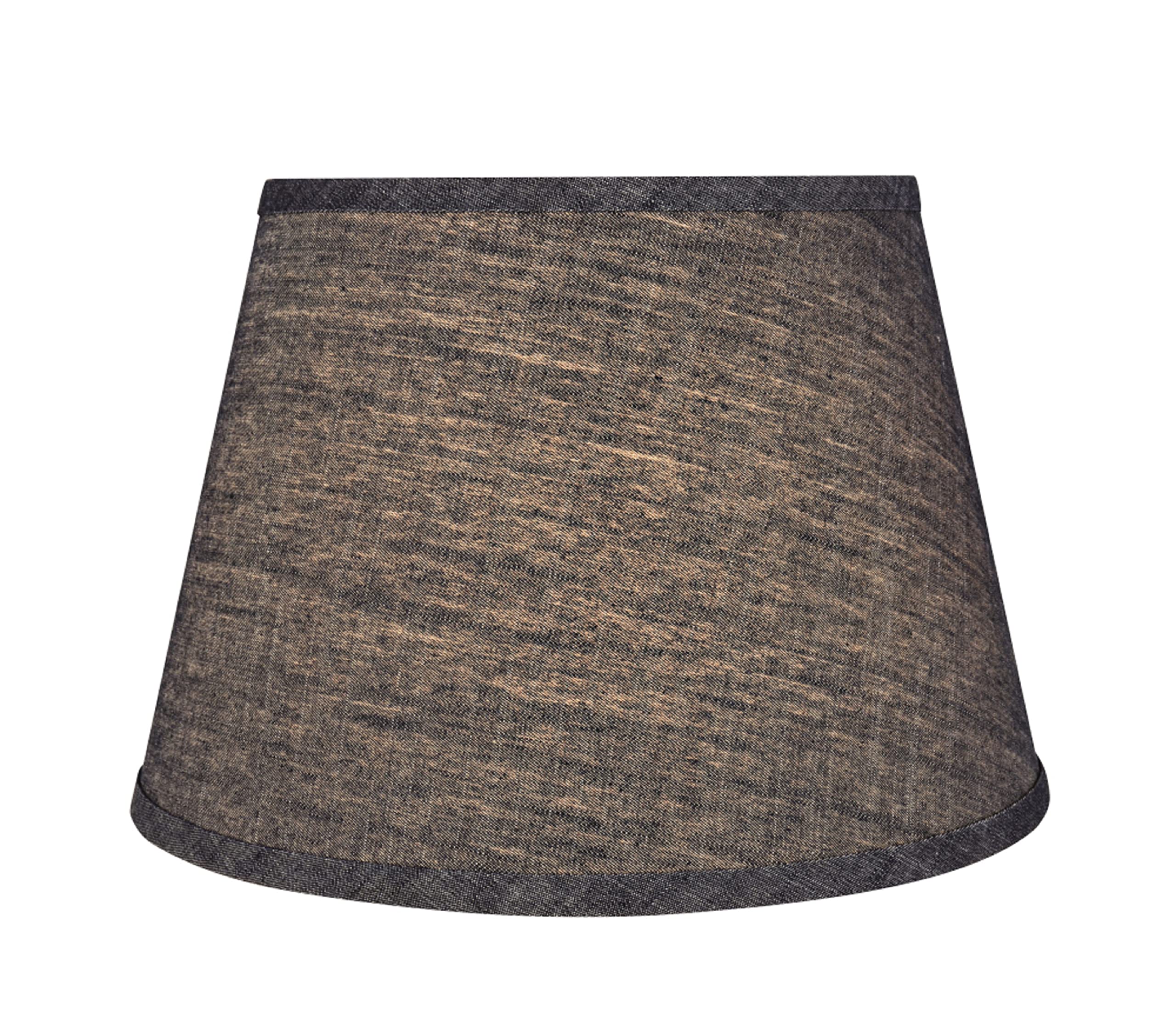 Aspen Creative Lamp Shade, Transitional Hardback Empire, Denim Fabric, 13in Wide, Grey-Blue, Model 32921